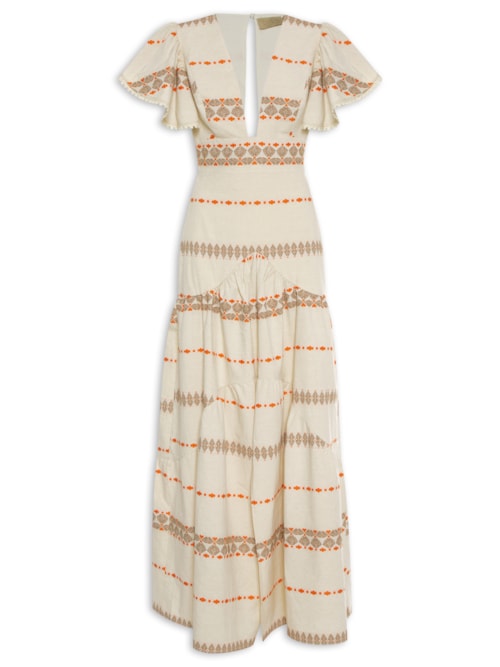 Vestido Bordado Lilly - Bege
