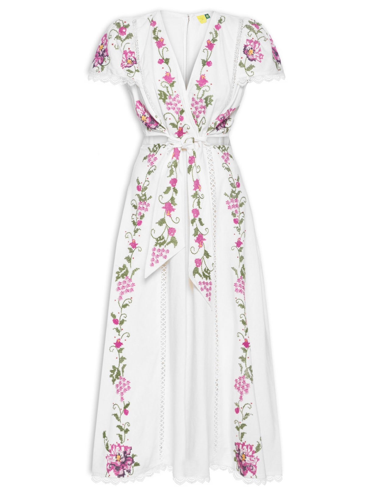 Vestido Bordado Poesia De Flor - Branco