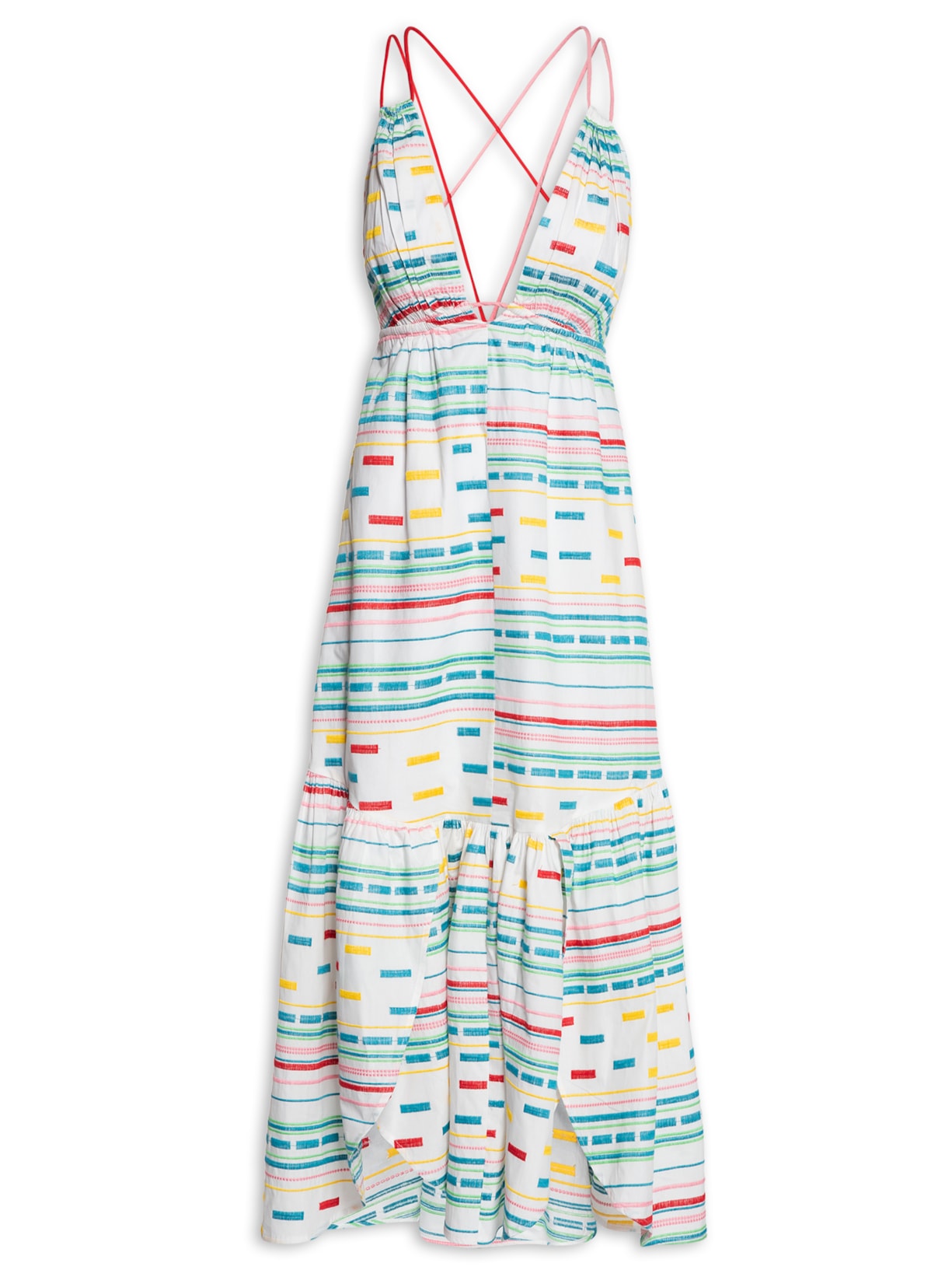 Vestido Bordado Raia Midi - Azul