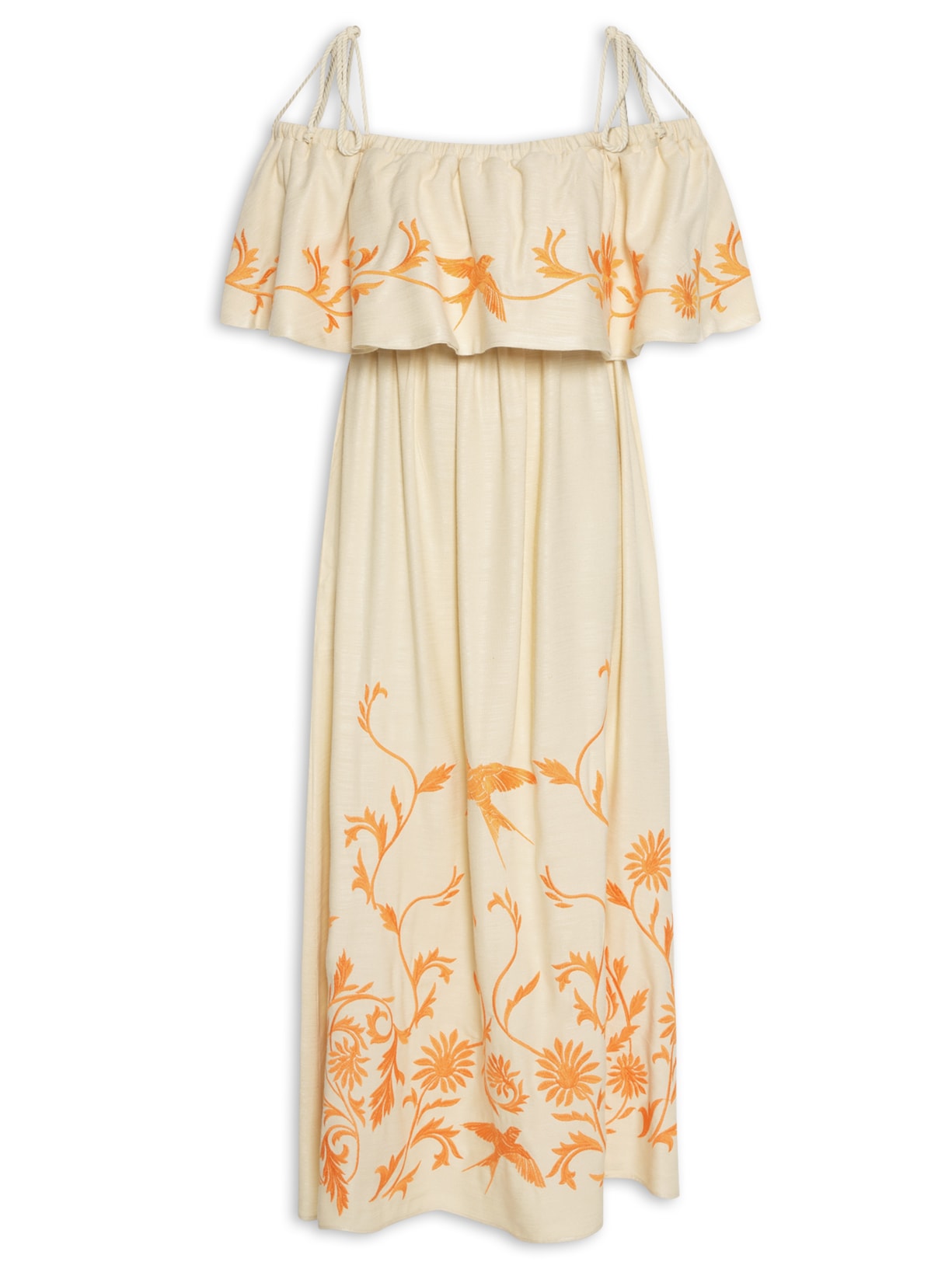 Vestido Bordado Sara - Bege