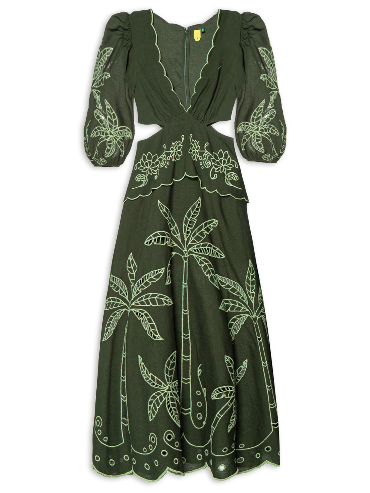 Vestido Bordado Tropicaxi - Verde