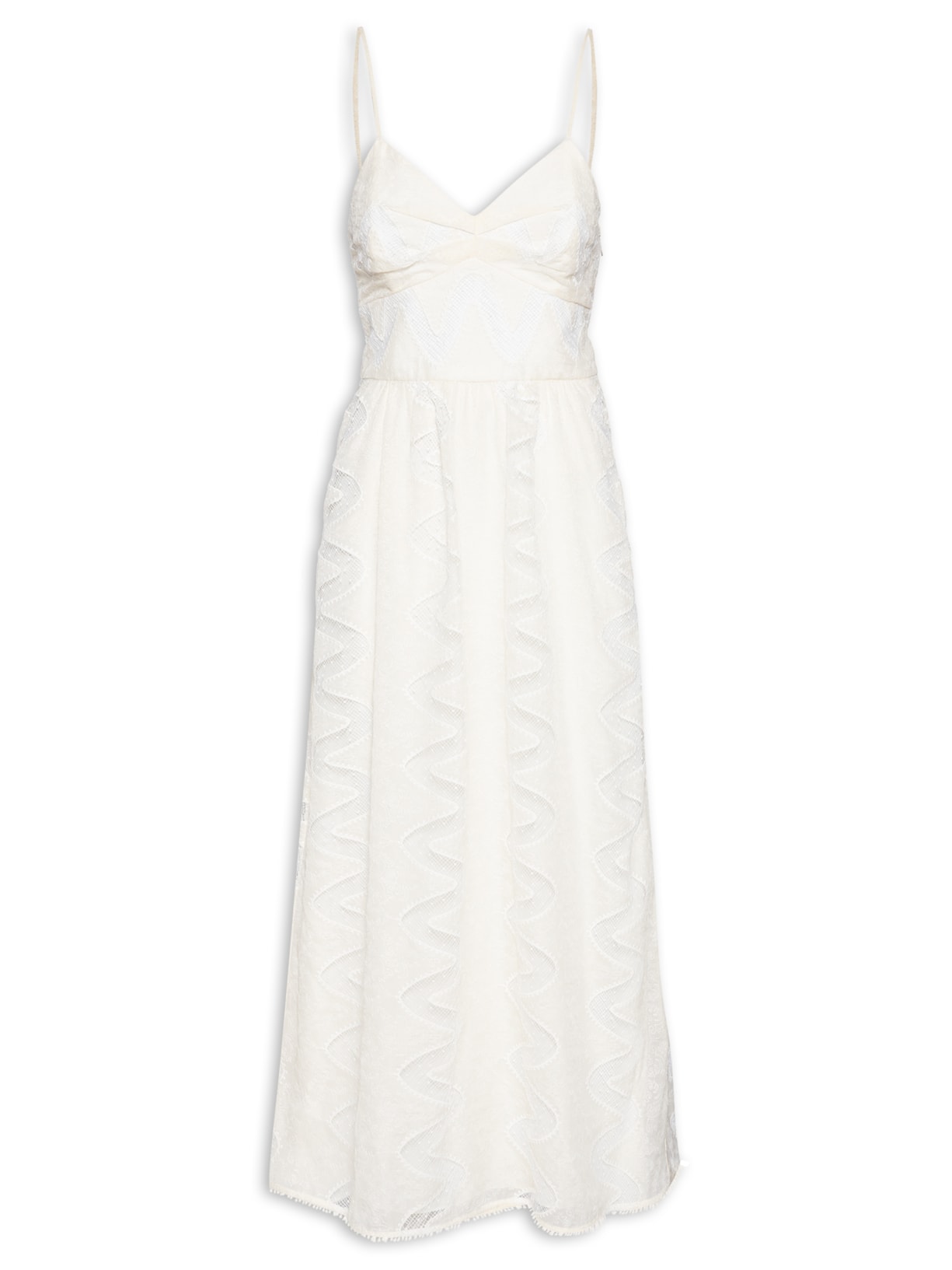 Vestido Bordado Wave Wanda - Off White