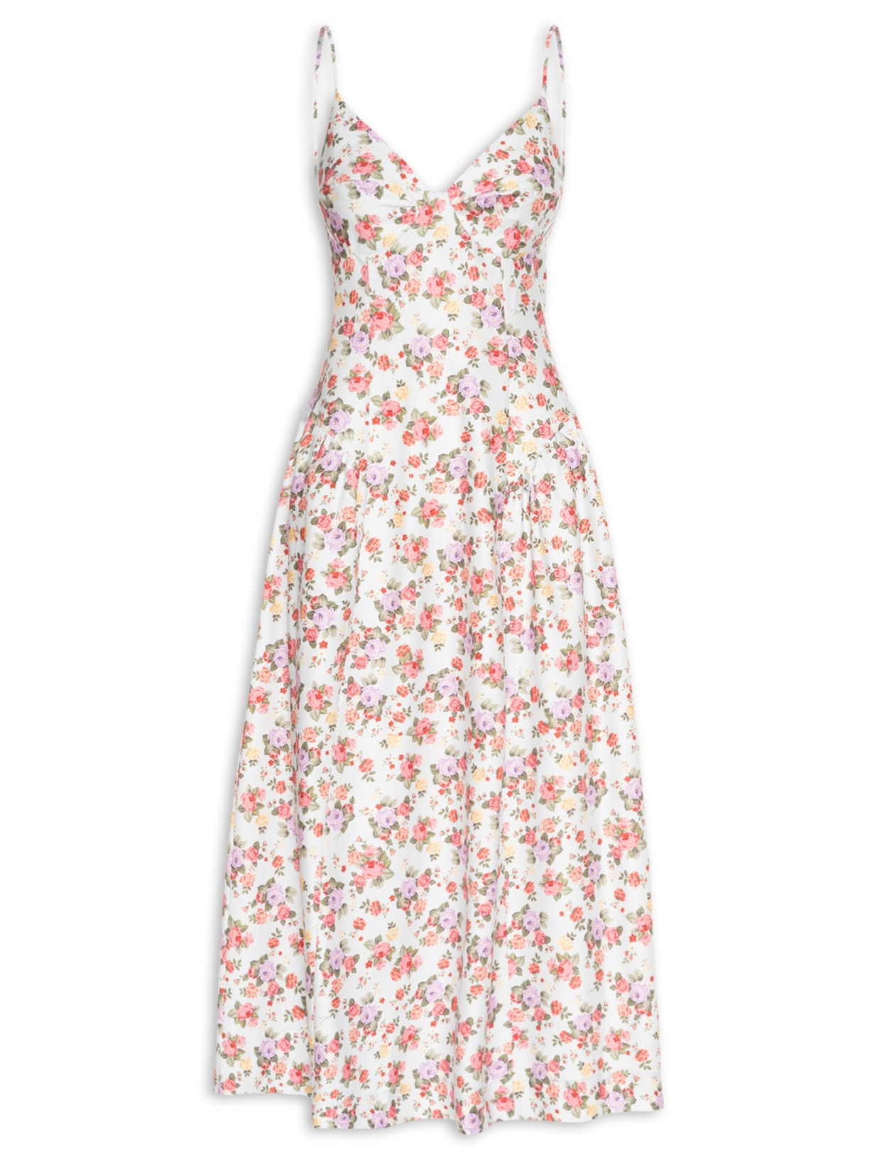 Vestido Buquê Romântico - Azul