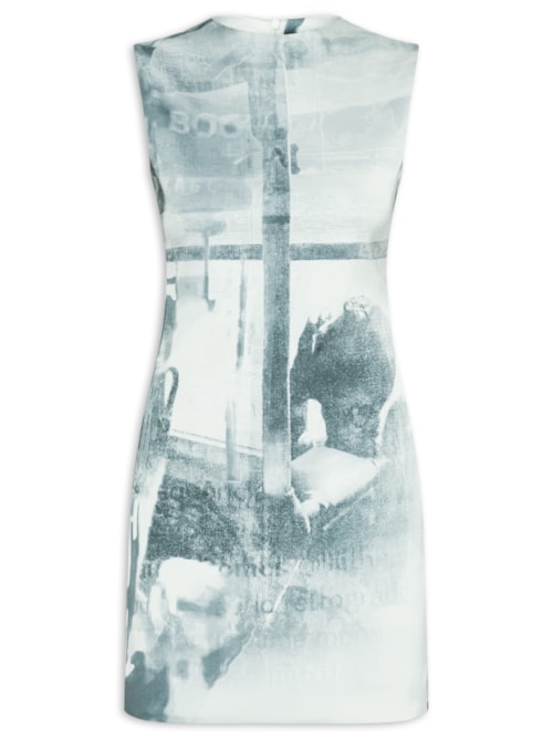Vestido Bus Estampado - Cinza