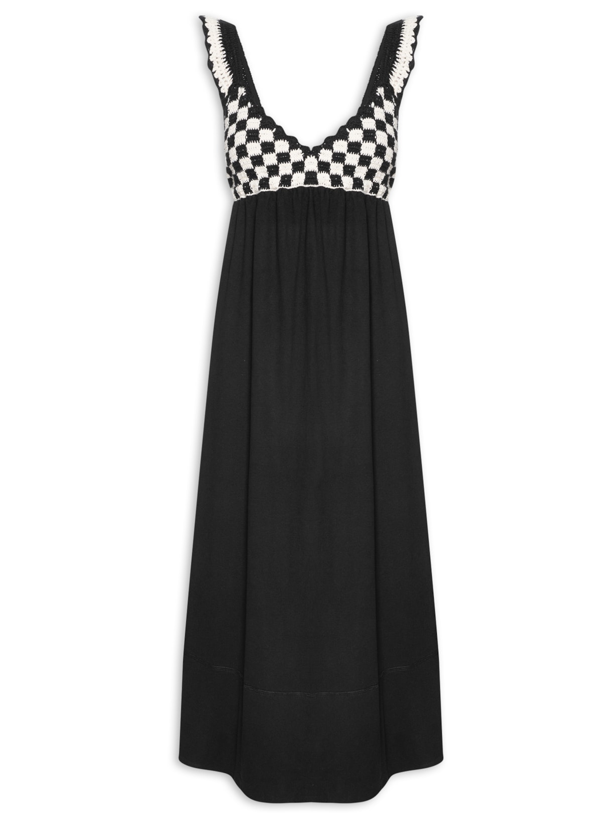 Vestido Busto Crochet - Preto
