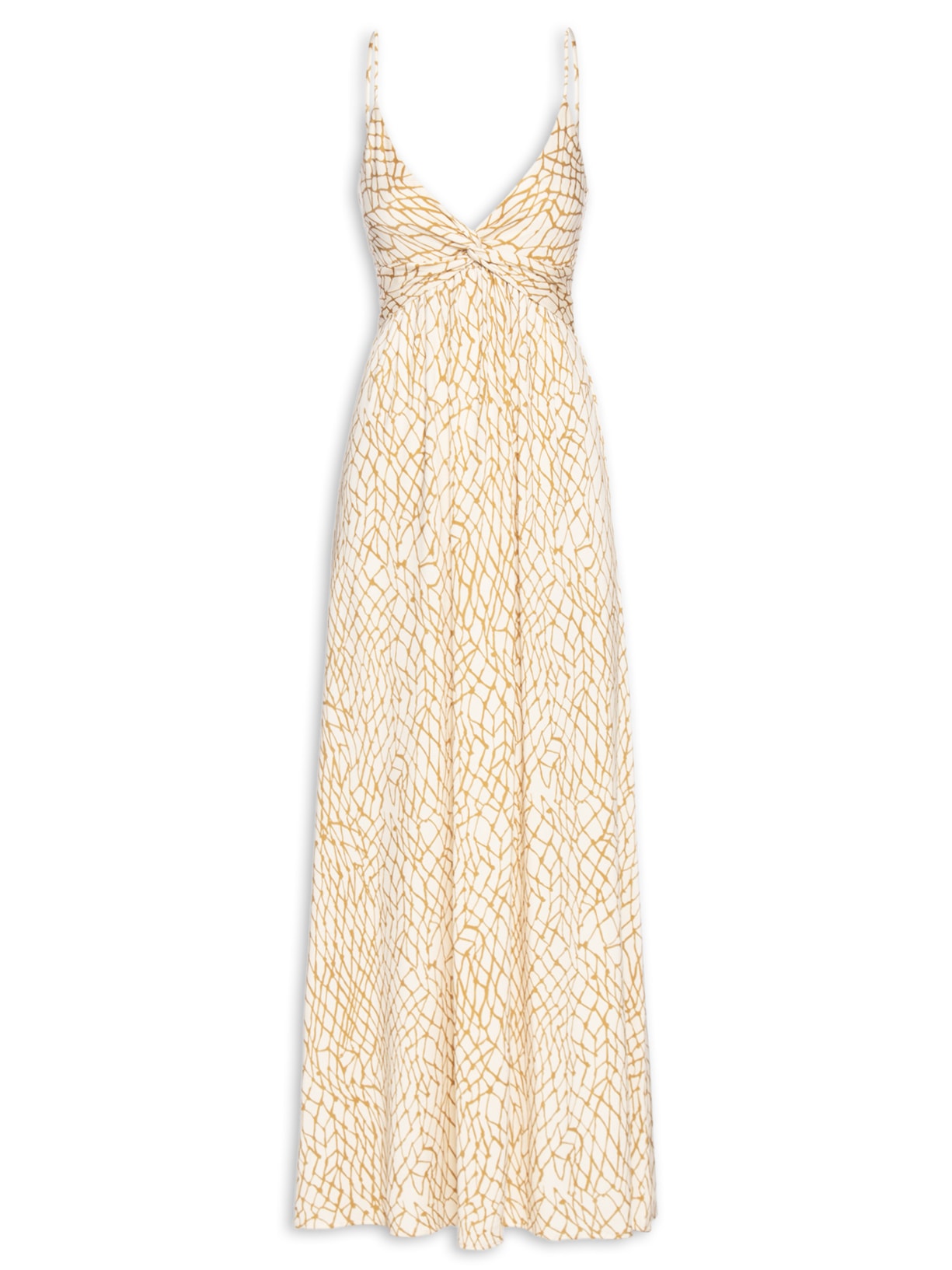 Vestido Busto Torcido Estampado Off White Animale