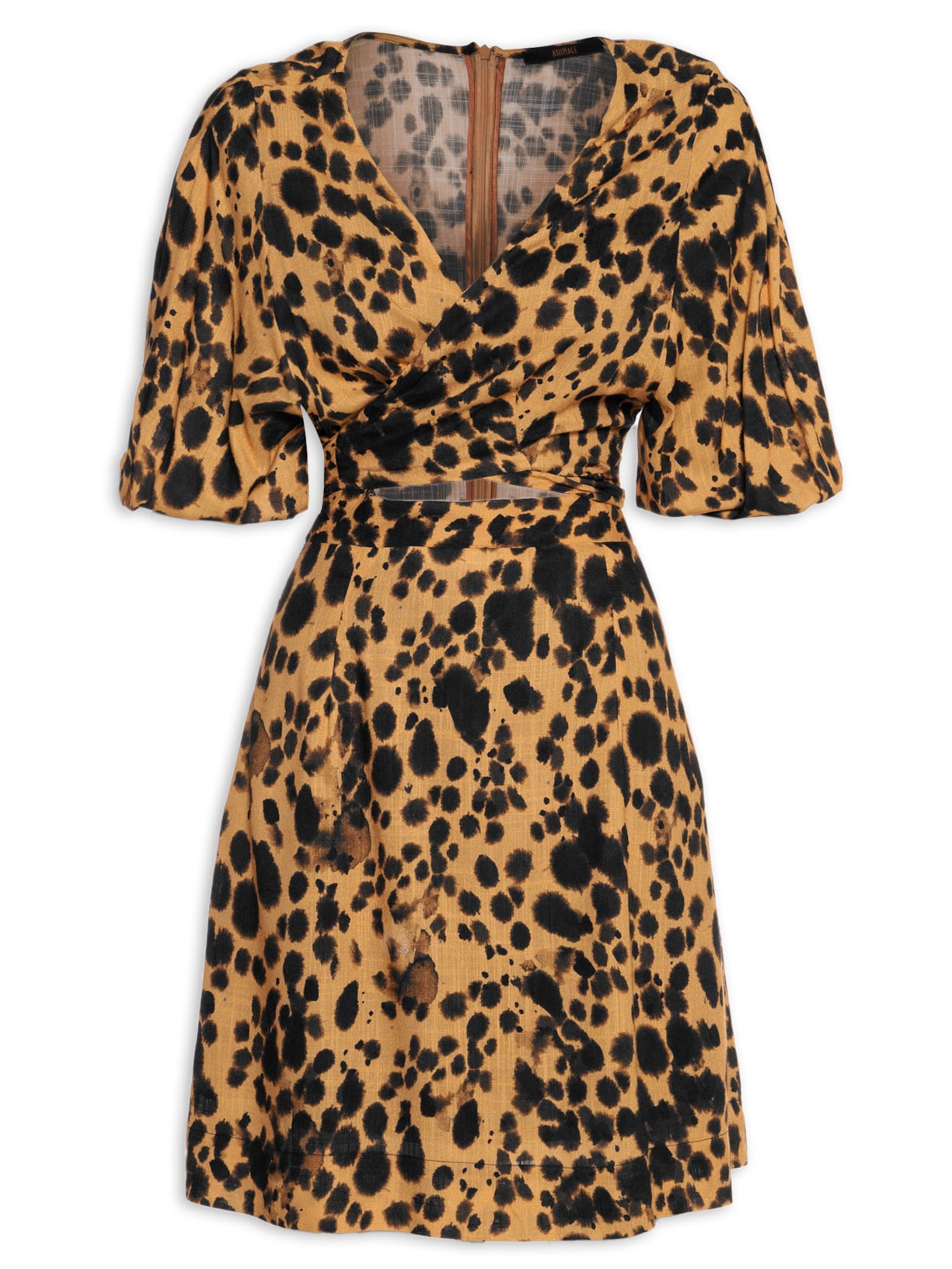 Vestido Cachecouer Curto Onça Nankin - Animal Print