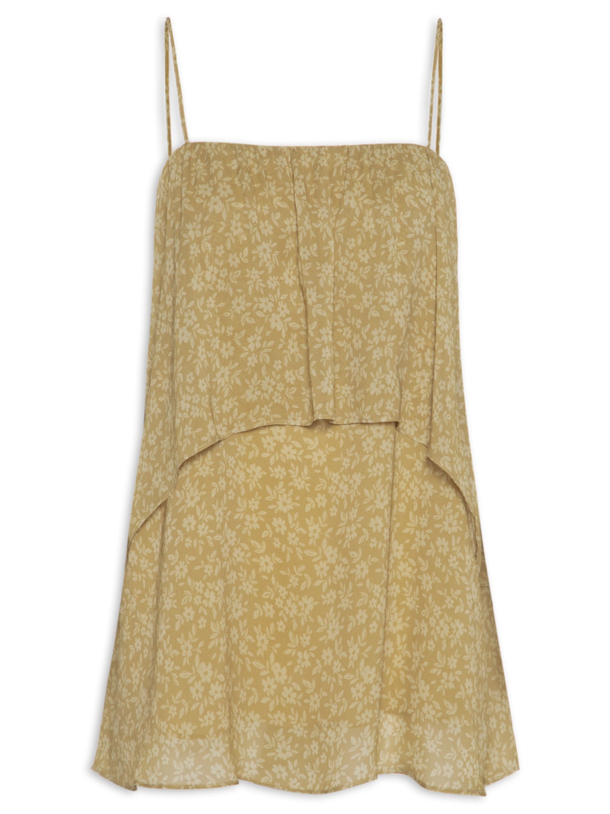 Vestido Camadas GGT Estampa Floral Off Beat Verde Animale Jeans