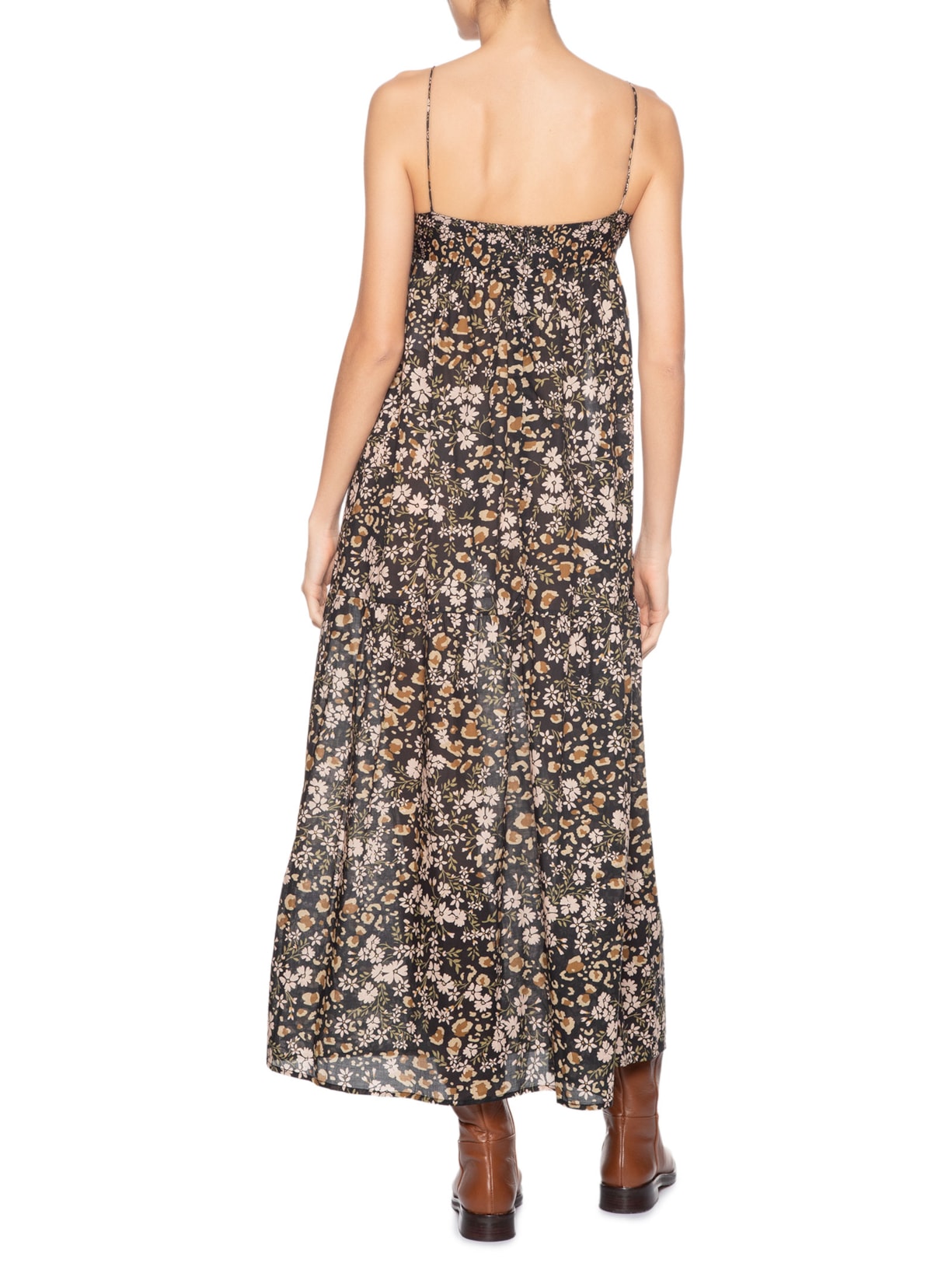 Vestido Camadas Liberty Onça Preto Animale