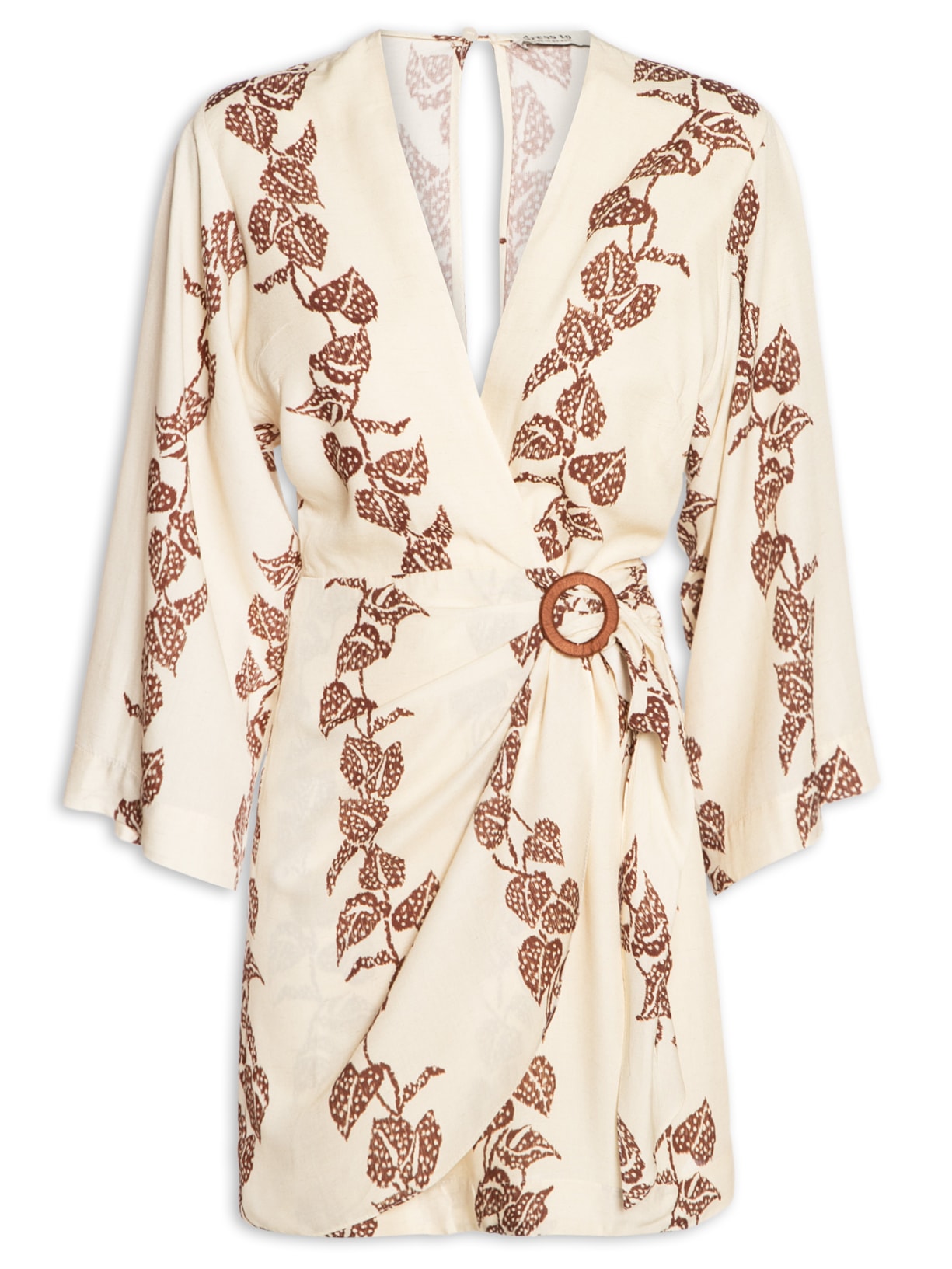 Vestido Cambraia Estampa Inspira - Marrom