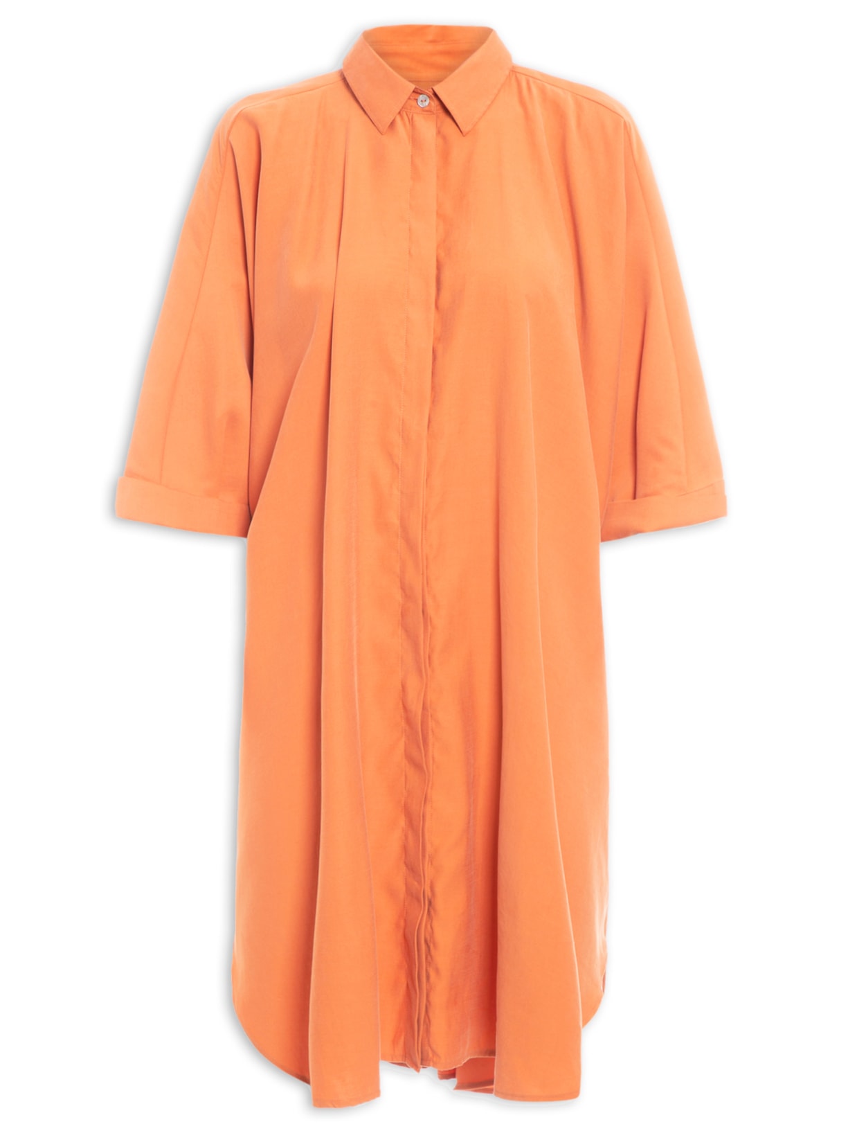 Vestido Camisa Oversized - Laranja