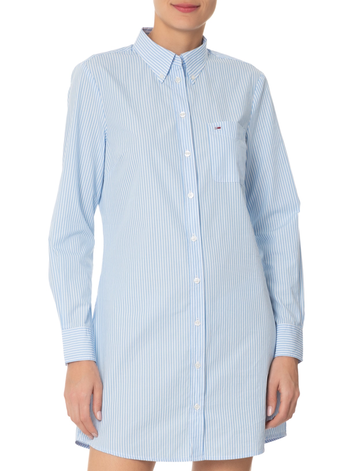 Vestido Camisa Poplin Azul Tommy Jeans