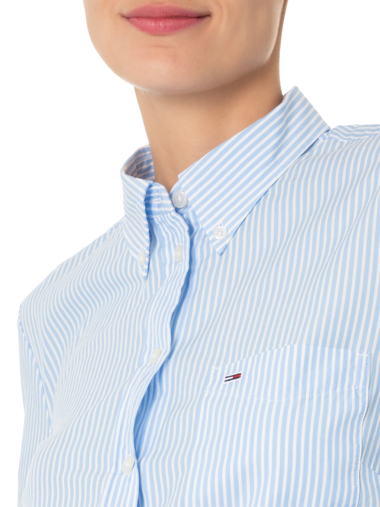 Vestido Camisa Poplin Azul Tommy Jeans