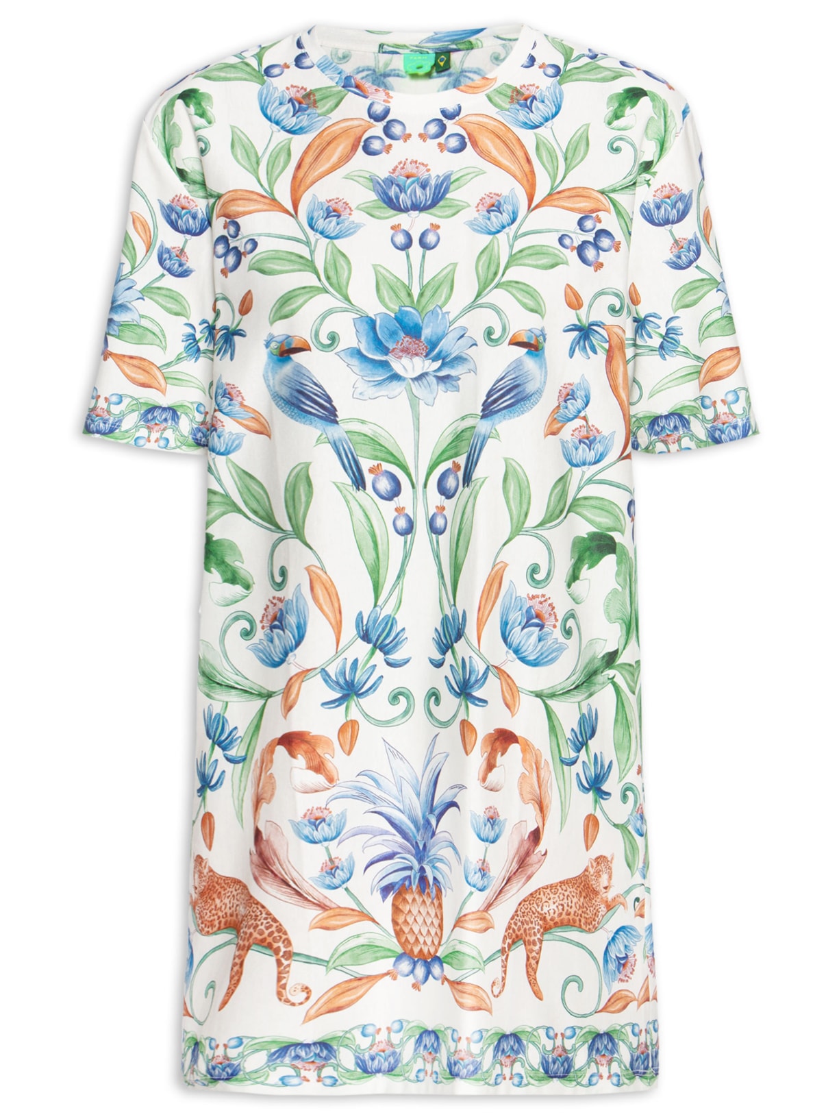 Vestido Camiseta Básico Elsa Branco Farm