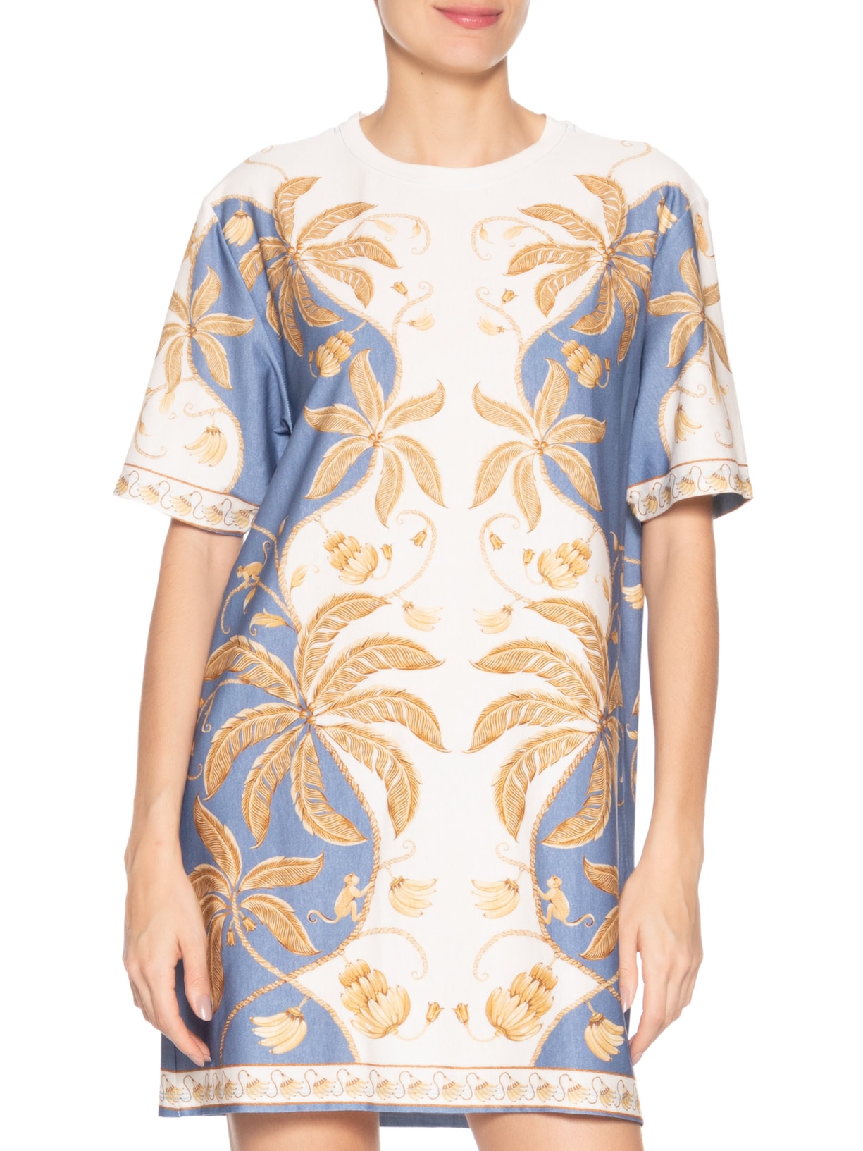 Vestido Camiseta Básico Ourinho Tropical Branco Farm