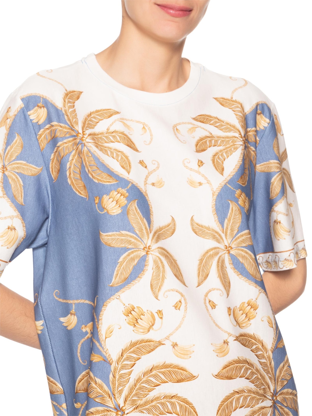 Vestido Camiseta Básico Ourinho Tropical Branco Farm