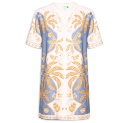Vestido Camiseta Básico Ourinho Tropical - Branco
