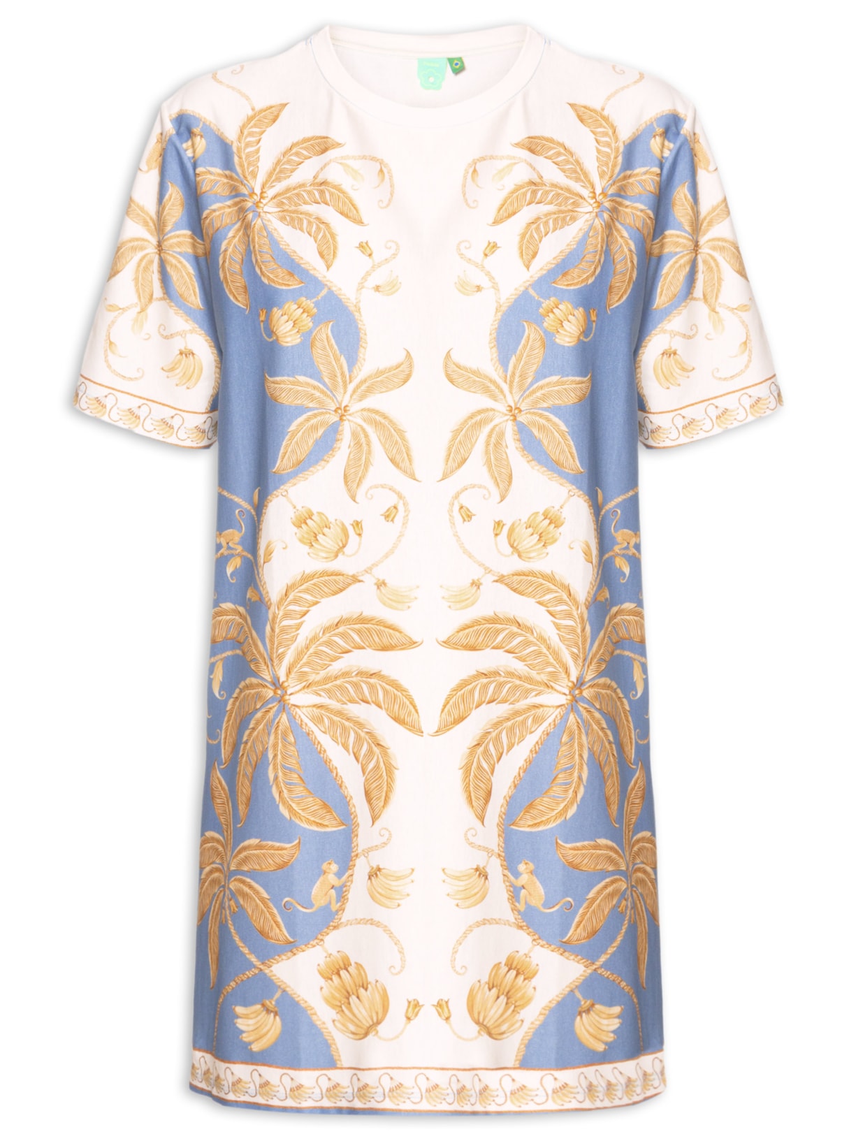 Vestido Camiseta Básico Ourinho Tropical - Branco