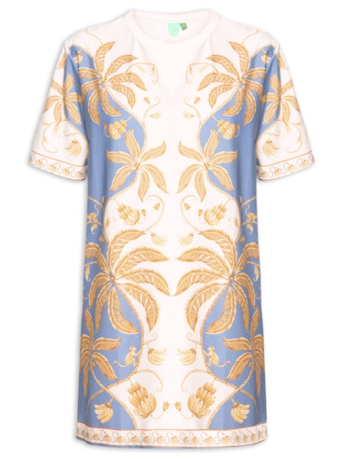 Vestido Camiseta Básico Ourinho Tropical - Branco