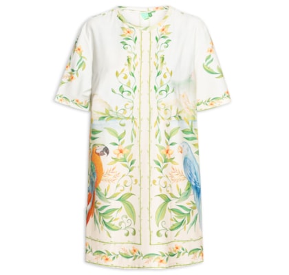 Vestido Camiseta Básico Respiro De Rio - Off White