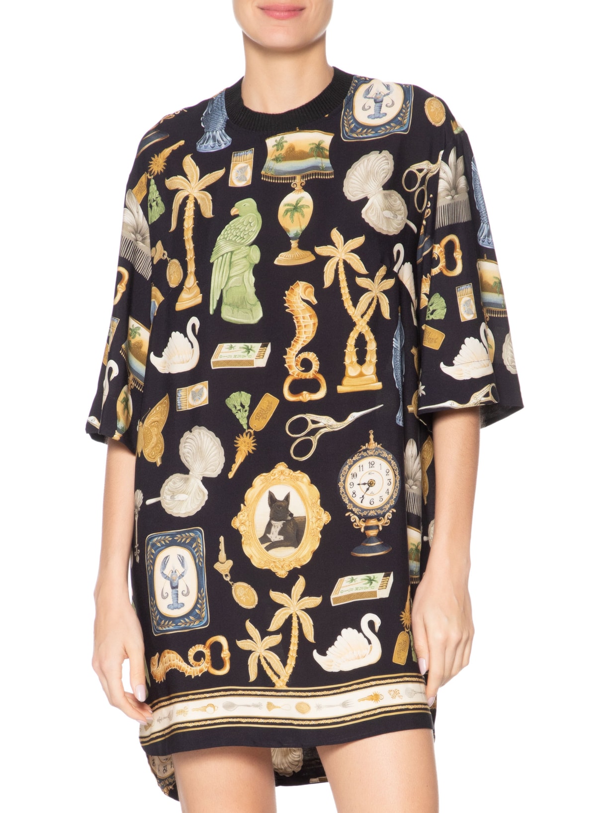 Vestido Camiseta Bibelô Preto Farm