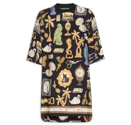 Vestido Camiseta Bibelô - Preto