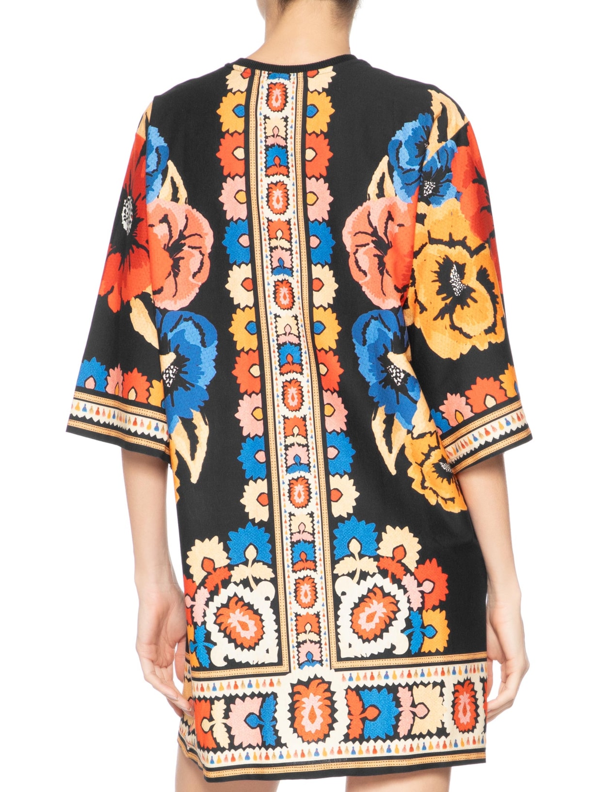 Vestido Camiseta Big Antuerpia Lenço Preto Farm