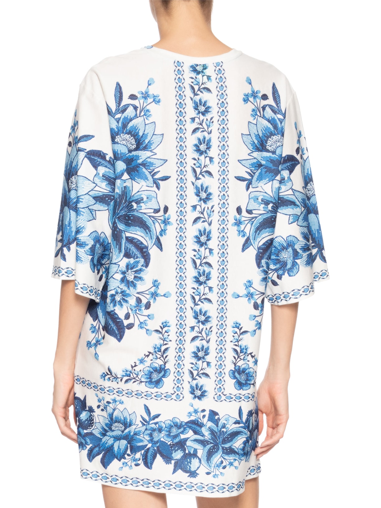 Vestido Camiseta Big Fruta De Verão Branco Farm