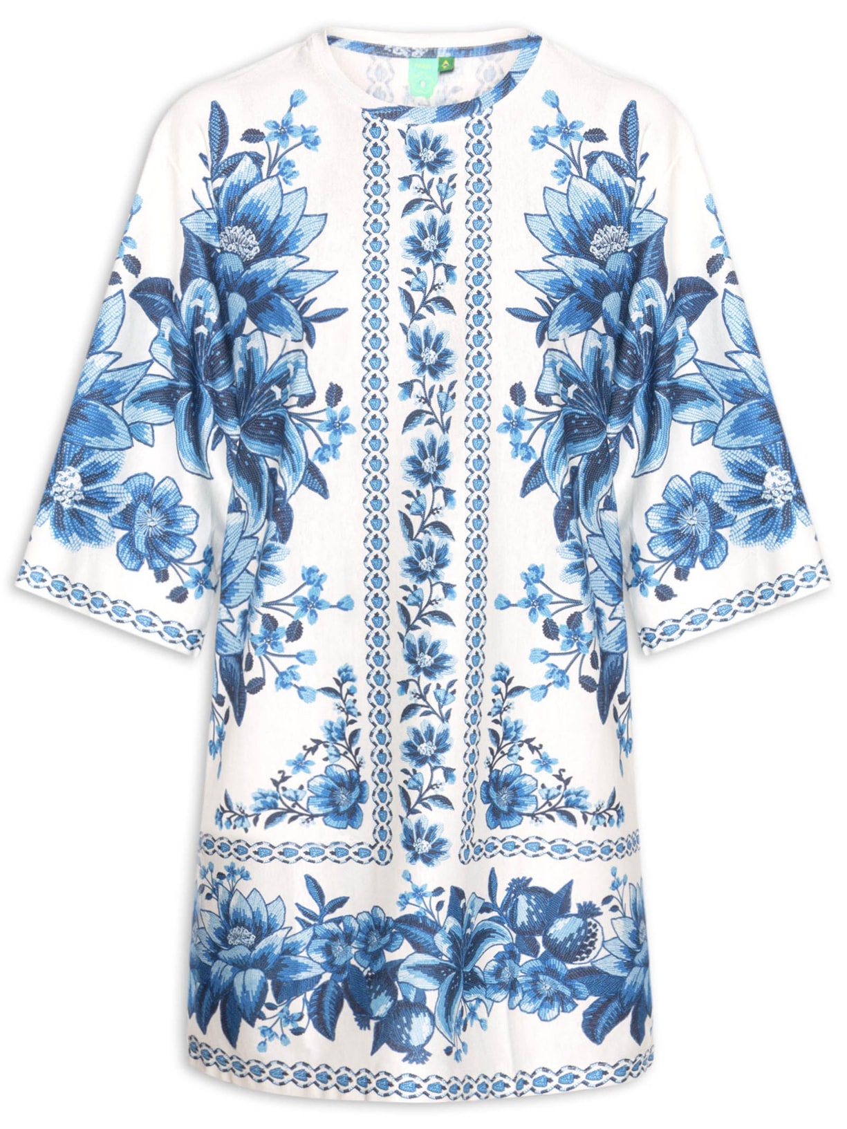 Vestido Camiseta Big Fruta De Verão - Branco