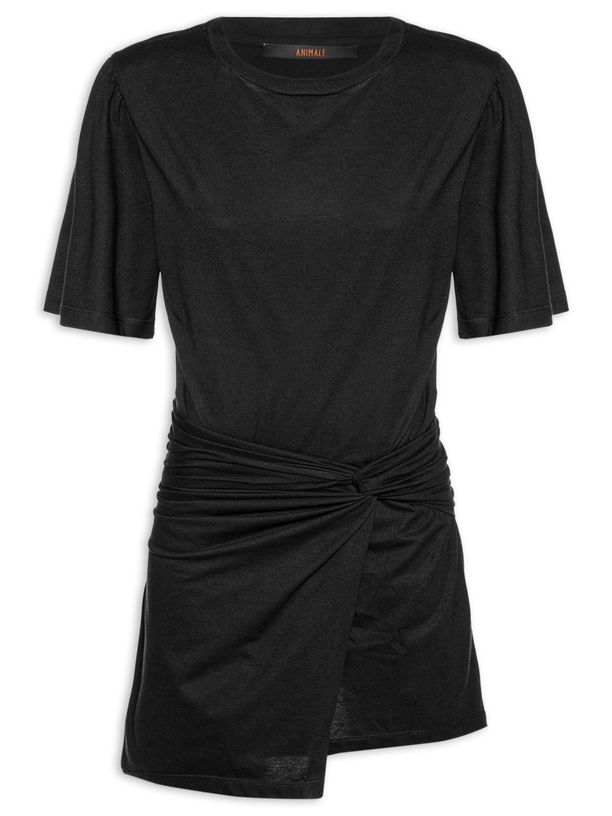 Vestido Camiseta Curto Frente Torcida - Preto