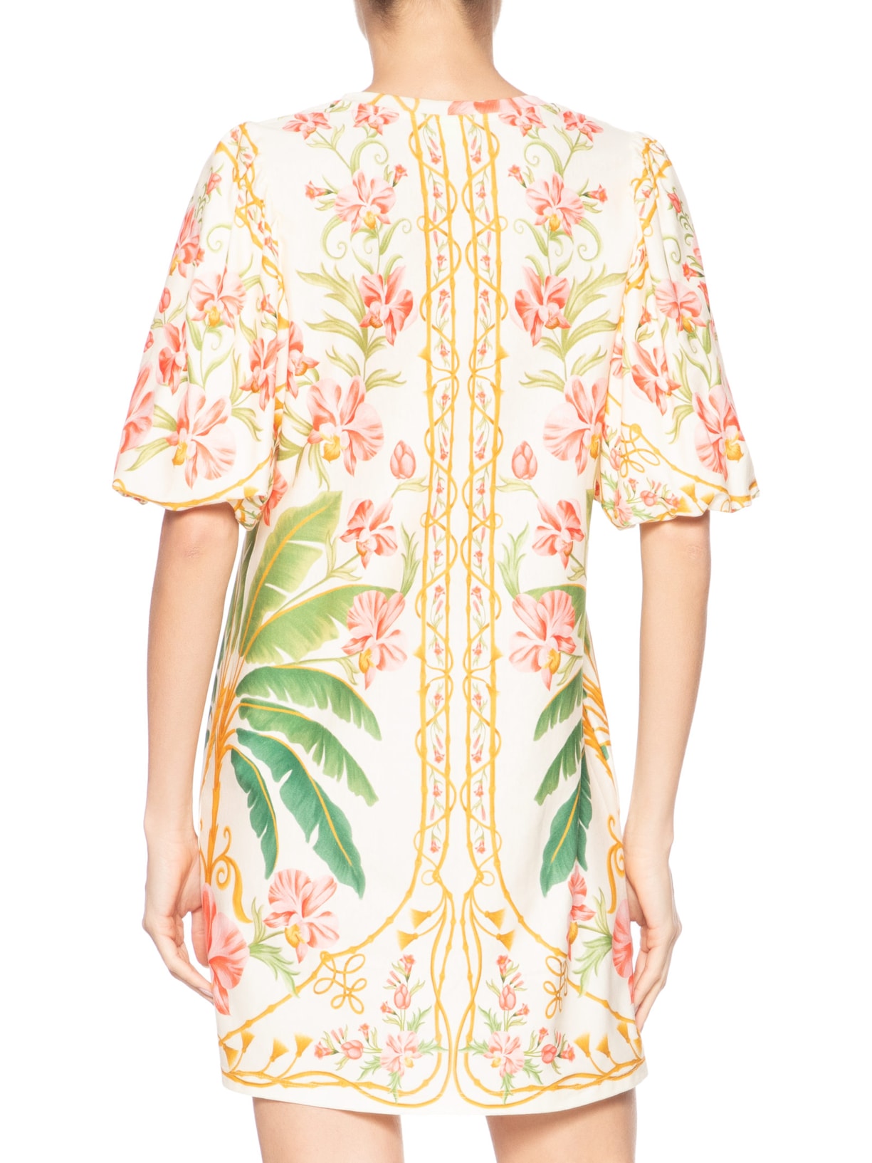 Vestido Camiseta Fofa Floral Nusa Off White Farm