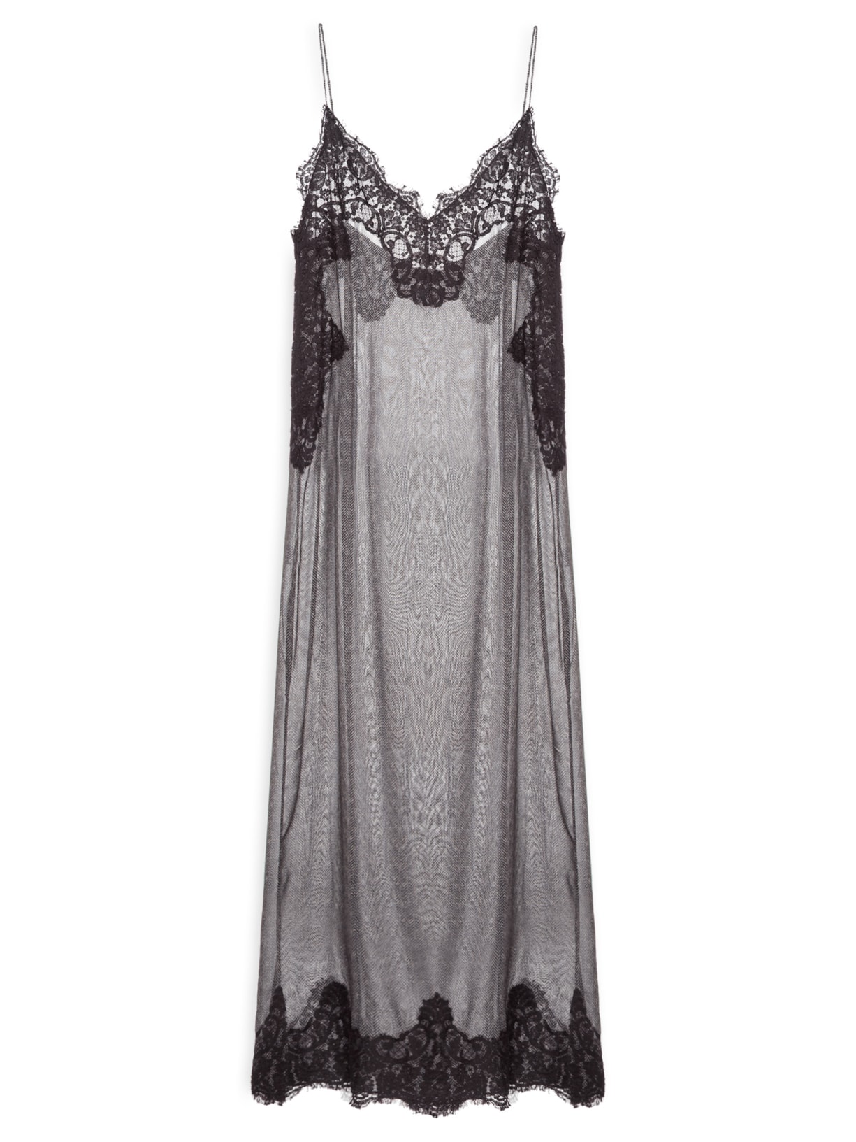 Vestido Camisola Renda Espinha De Peixe Cinza Animale
