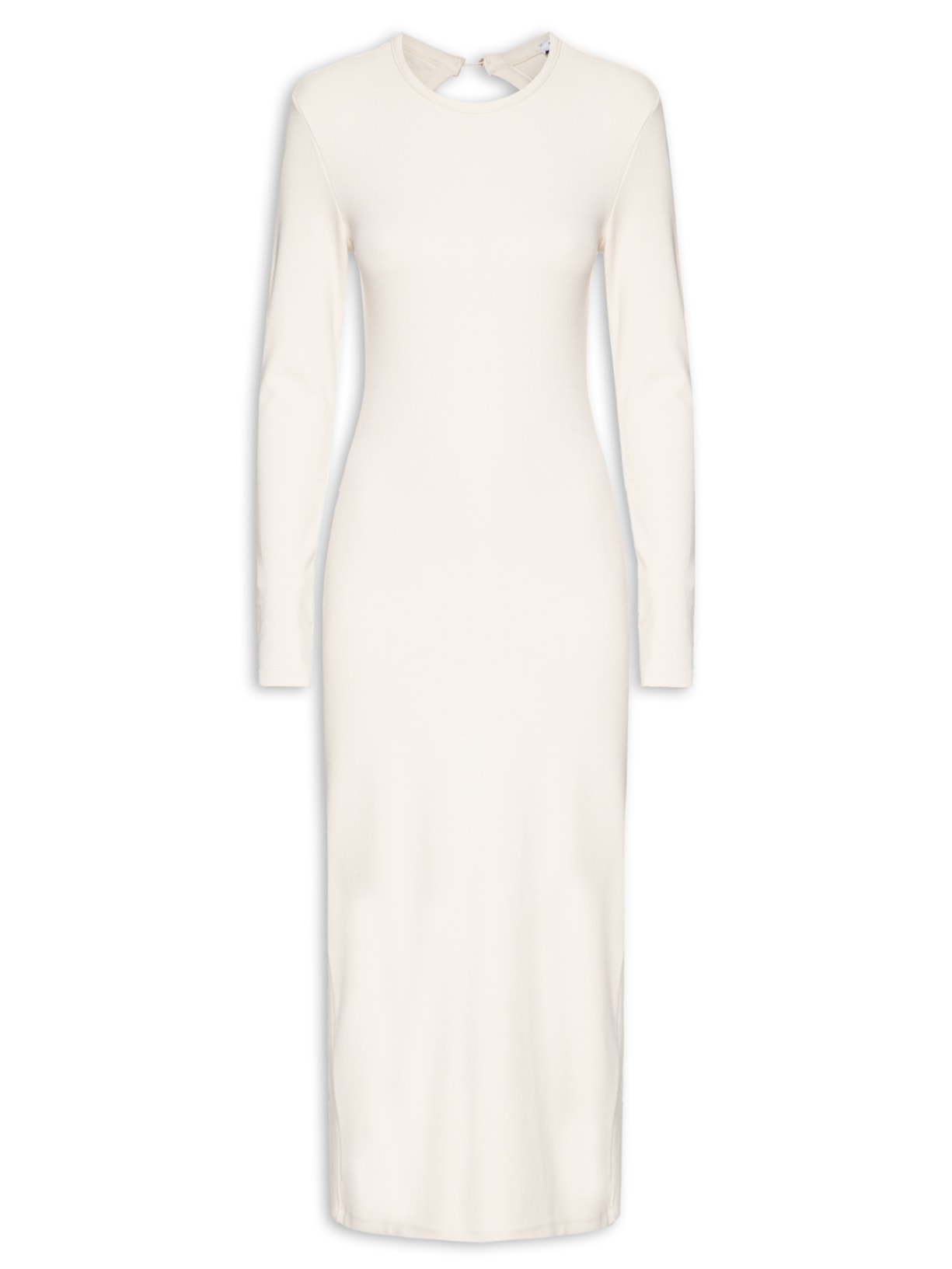 Vestido Canelado - Bege