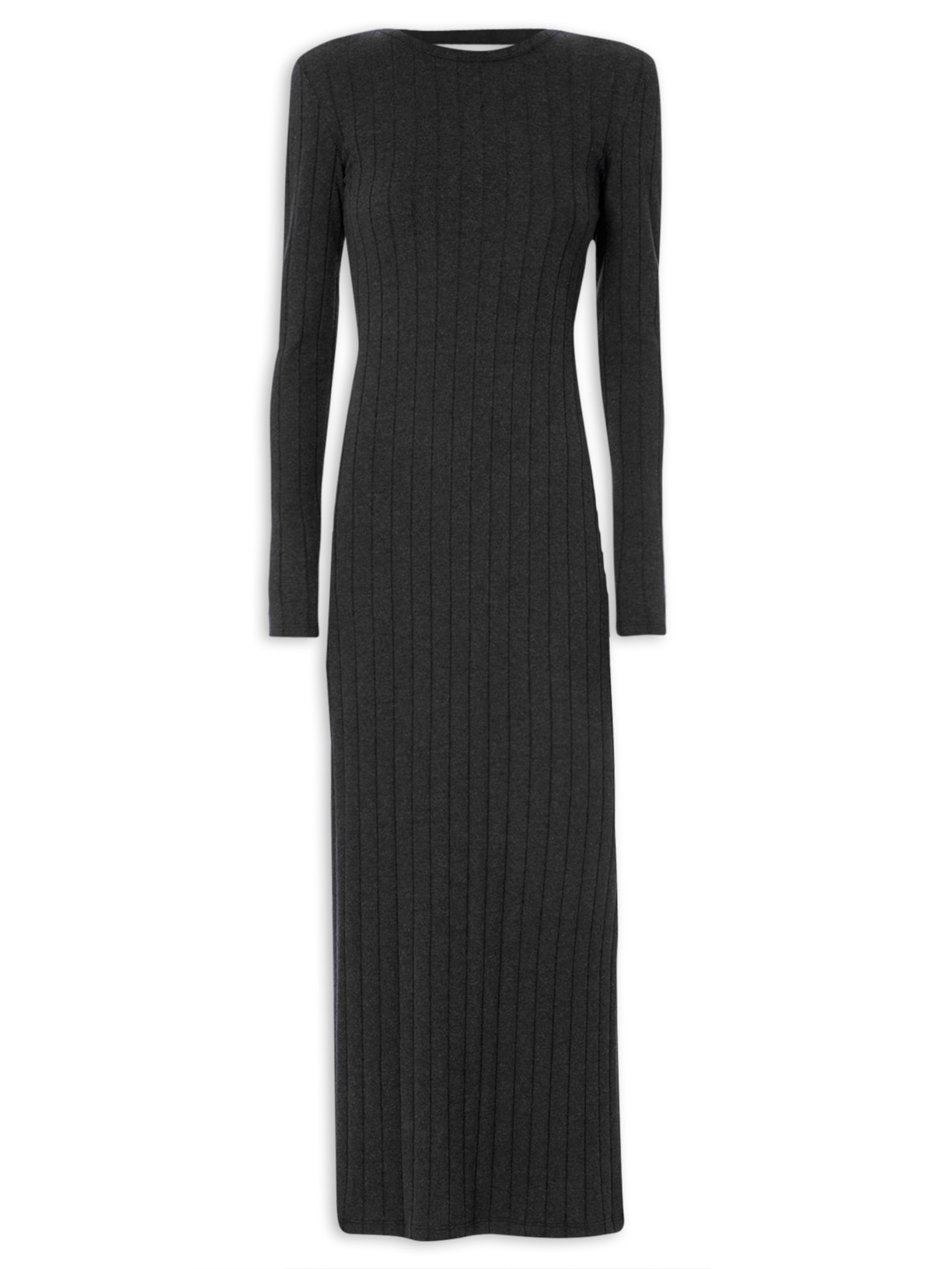 Vestido Canelado - Preto