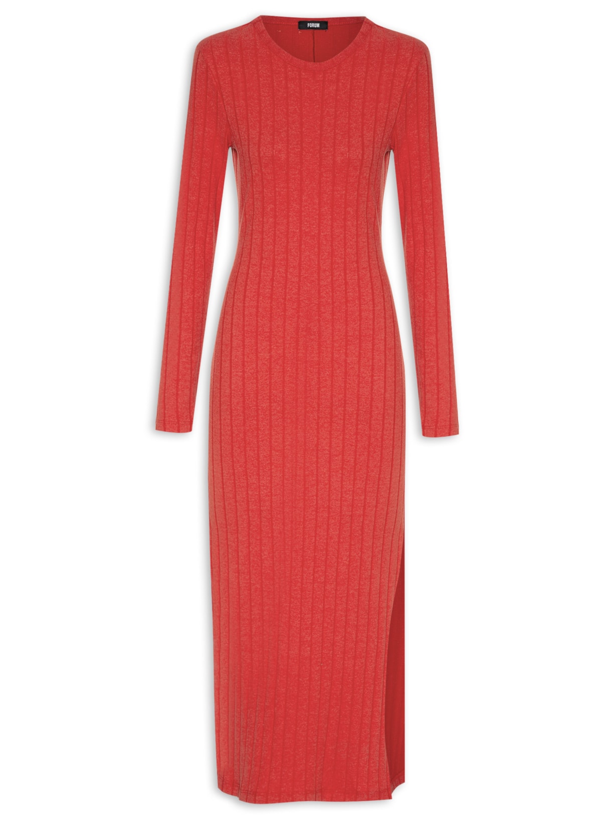 Vestido Canelado - Vermelho