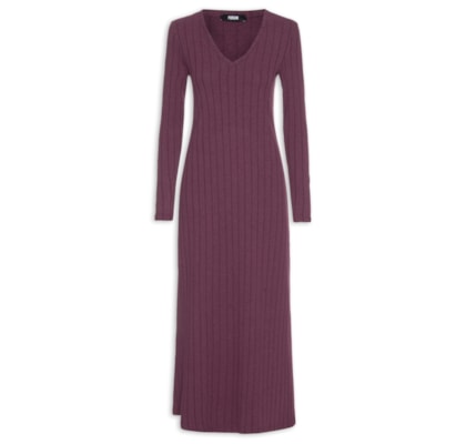 Vestido Canelado - Vermelho