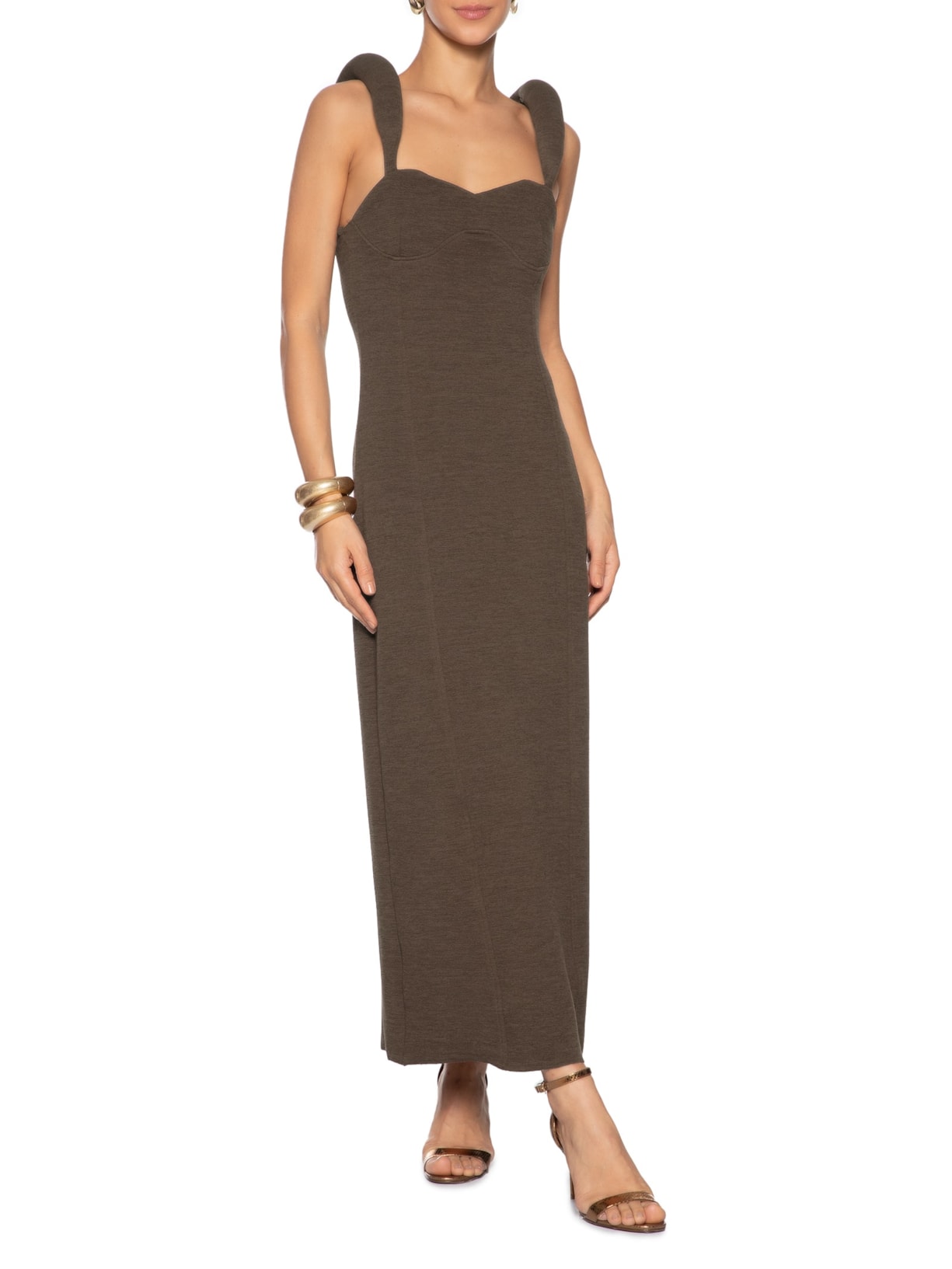 Vestido Ceci Marrom Aluf