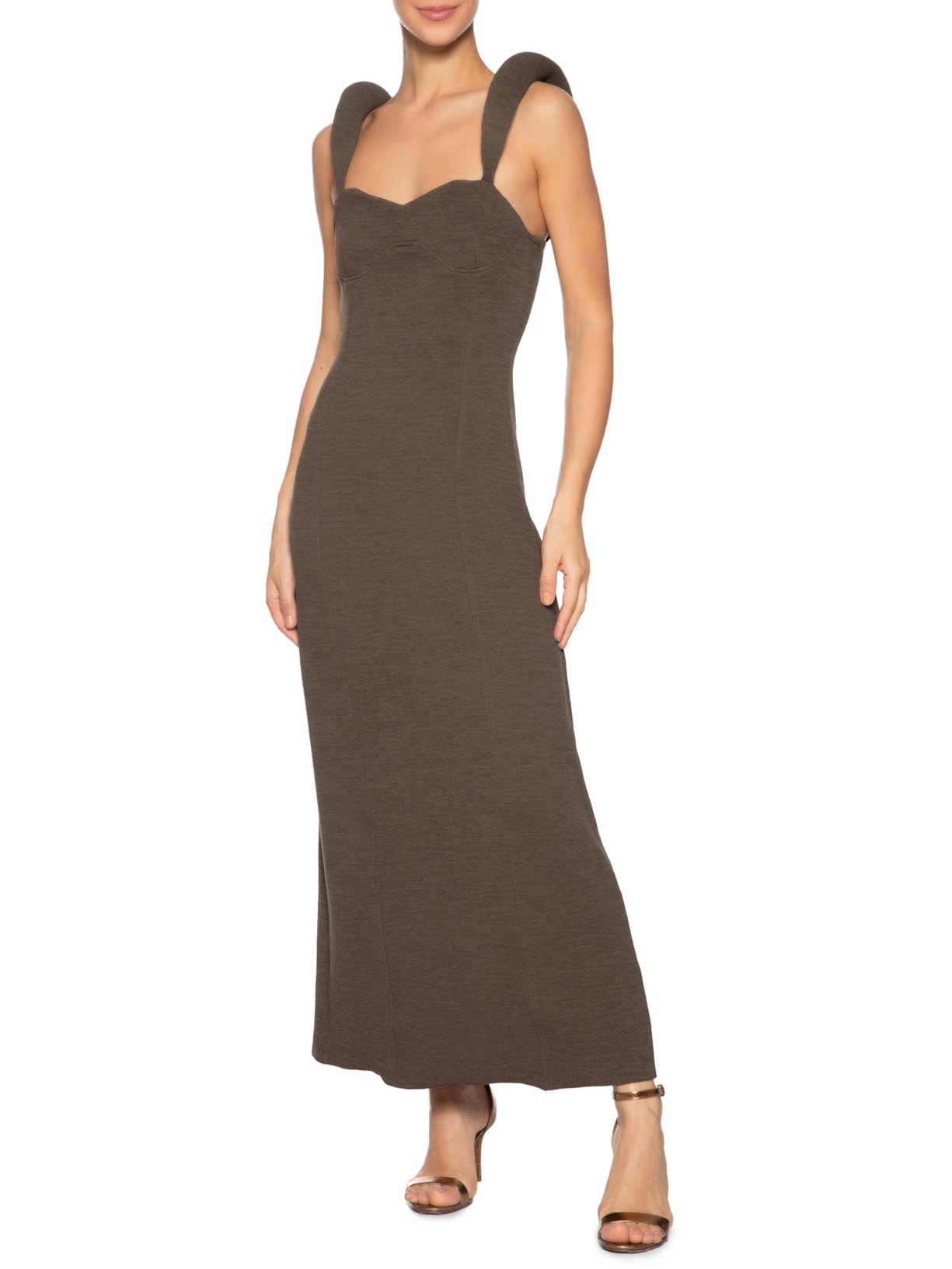 Vestido Ceci Marrom Aluf