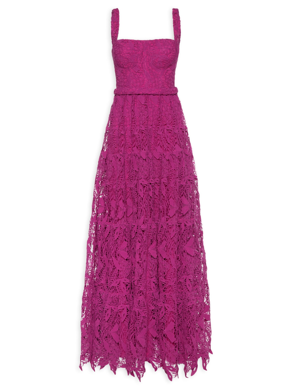 Vestido Cecília Em Guipire - Roxo