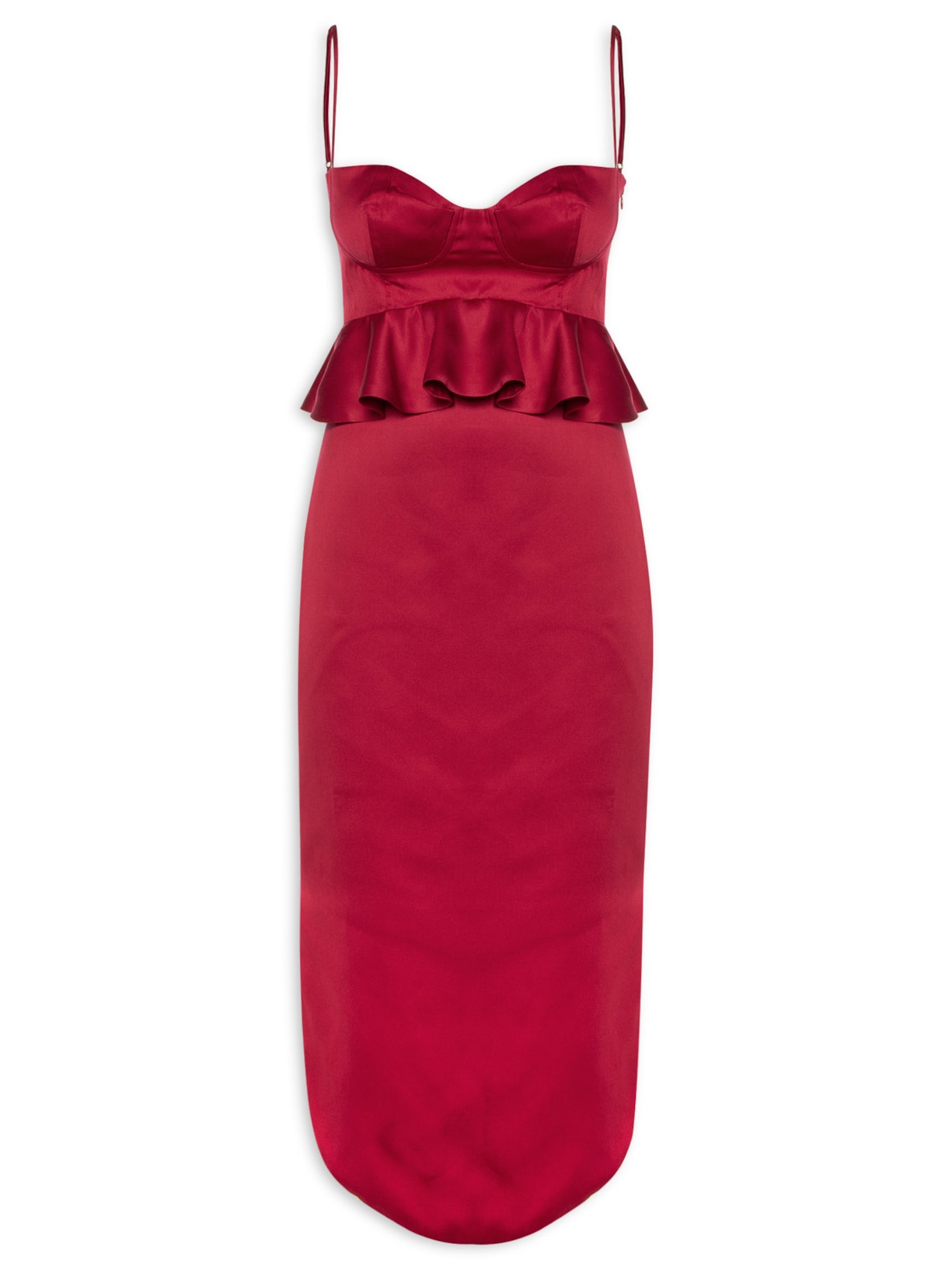 Vestido Celle Cetim - Vermelho