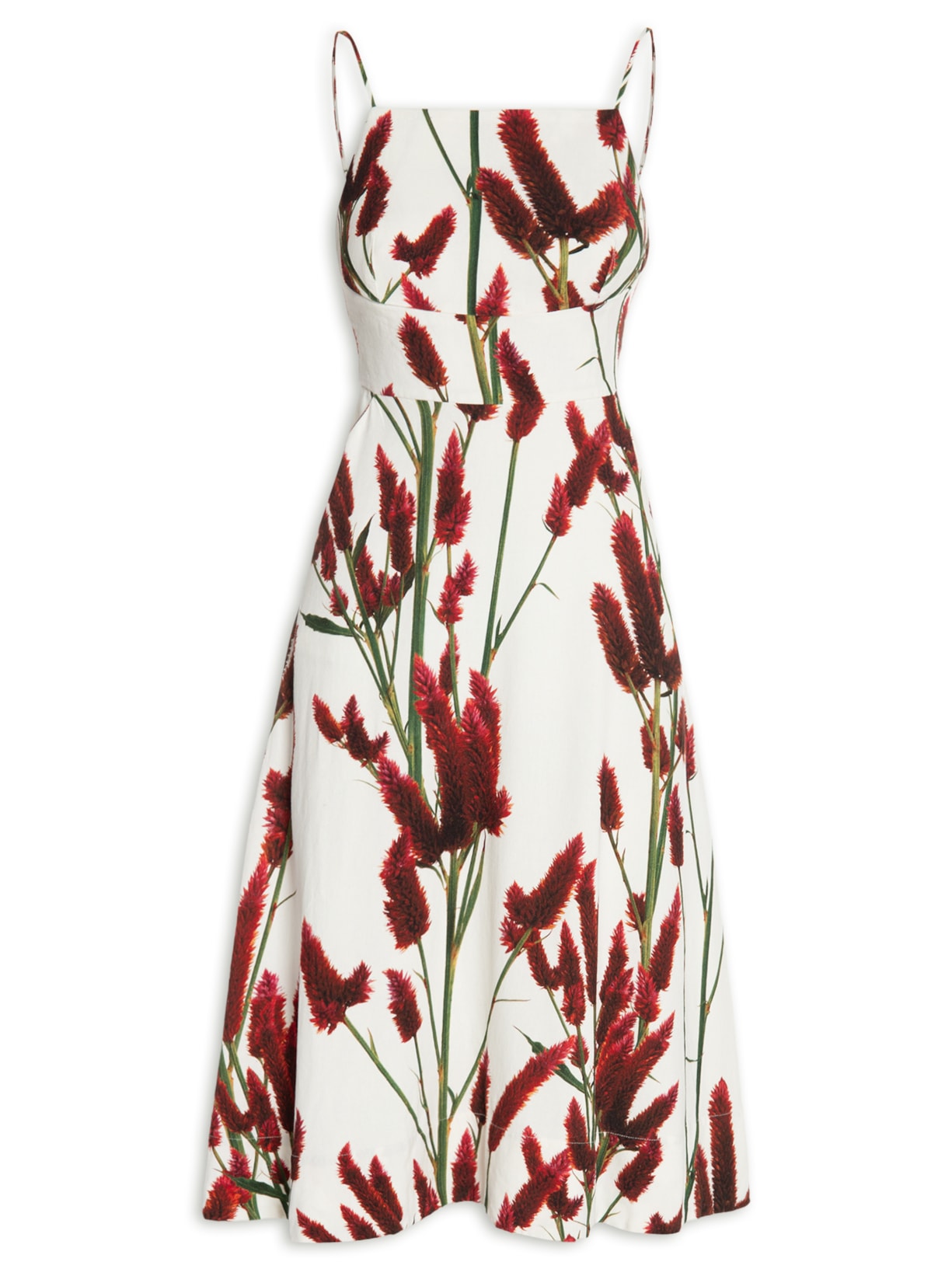 Vestido Celosia Midi - Vermelho