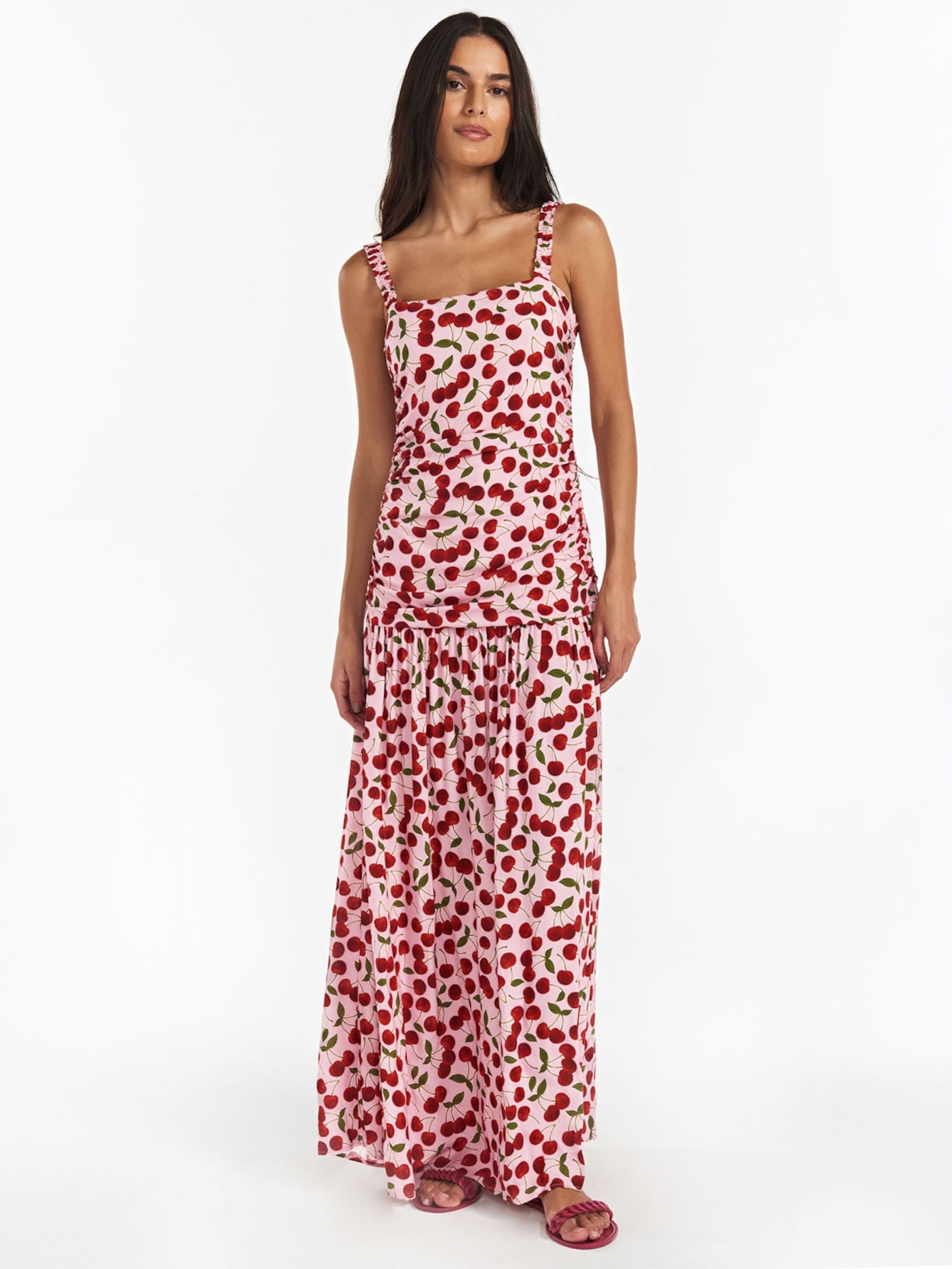 Vestido Cereja Rosa Triya