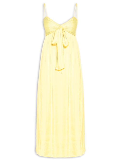 Vestido Cetim Amarração - Amarelo