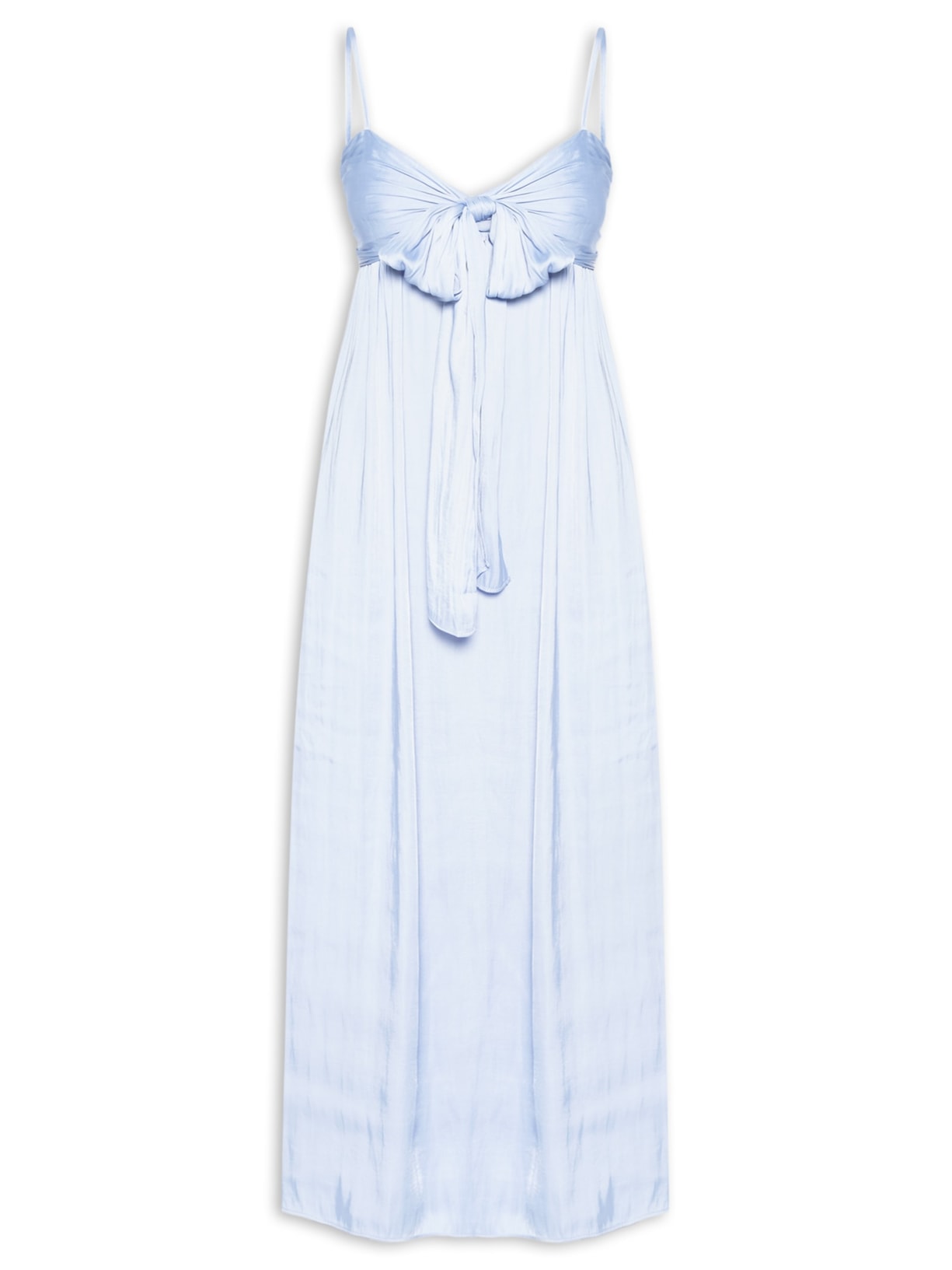 Vestido Cetim Amarração Azul Farm