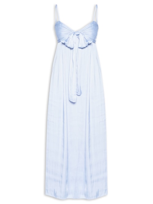 Vestido Cetim Amarração - Azul
