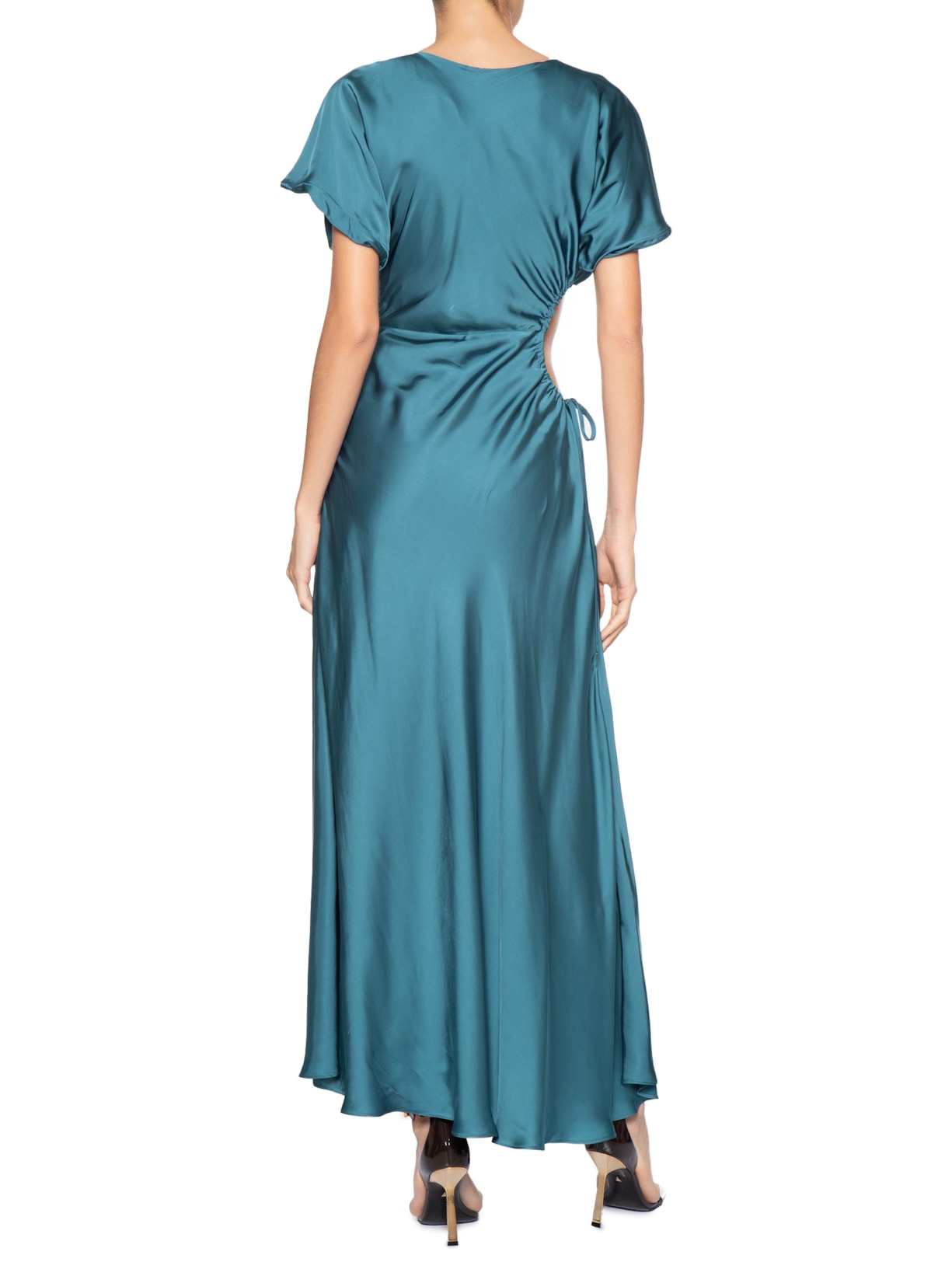 Vestido Cetim Azul Aluf