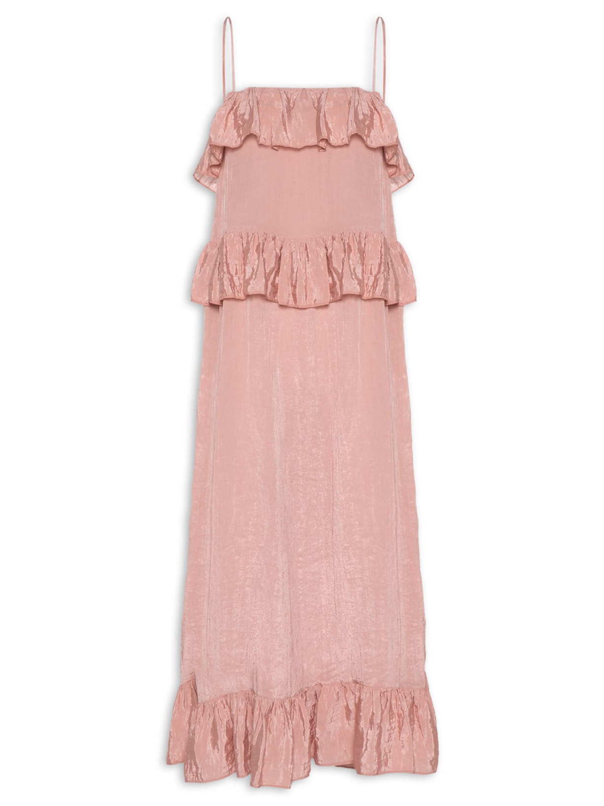 Vestido Cetim Crepon Rosa Paula Raia