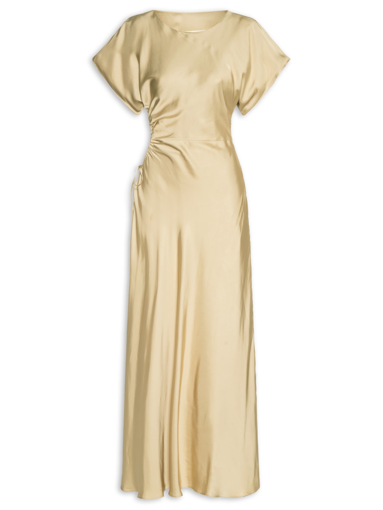 Vestido Cetim Dourado Aluf