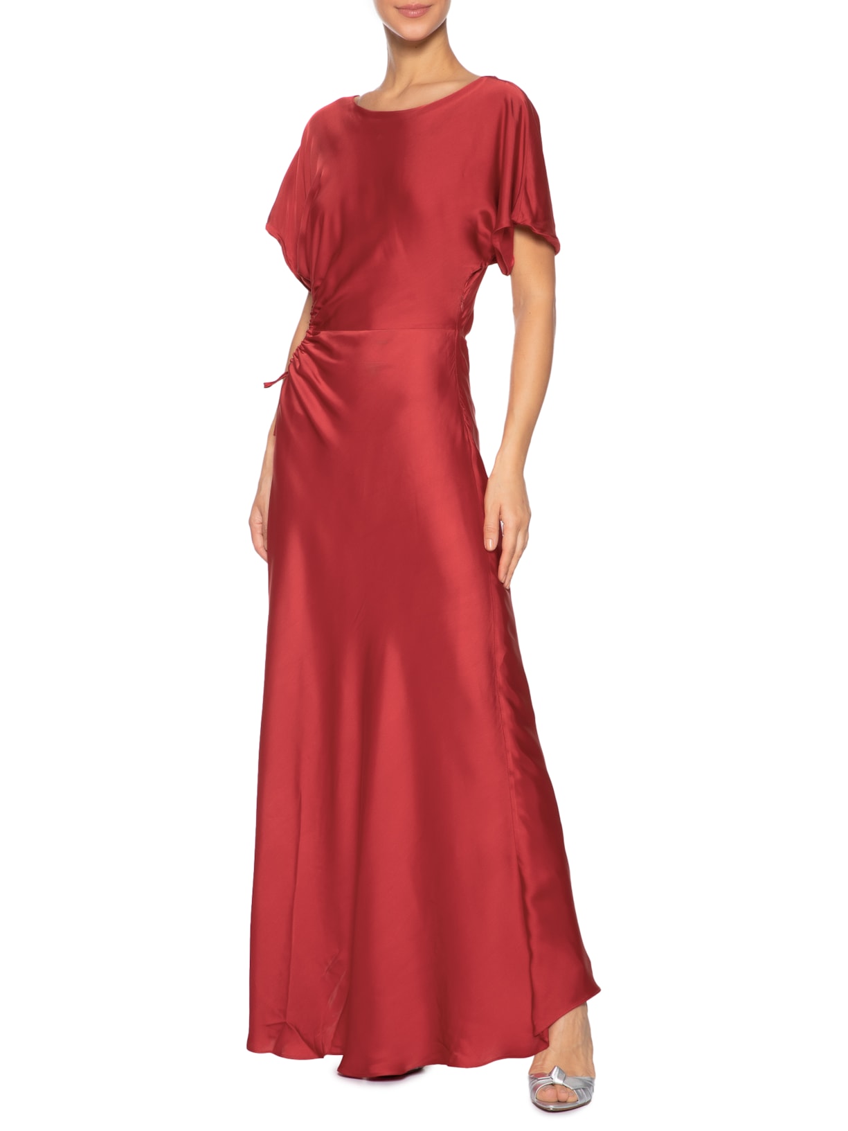 Vestido Cetim Vermelho Aluf