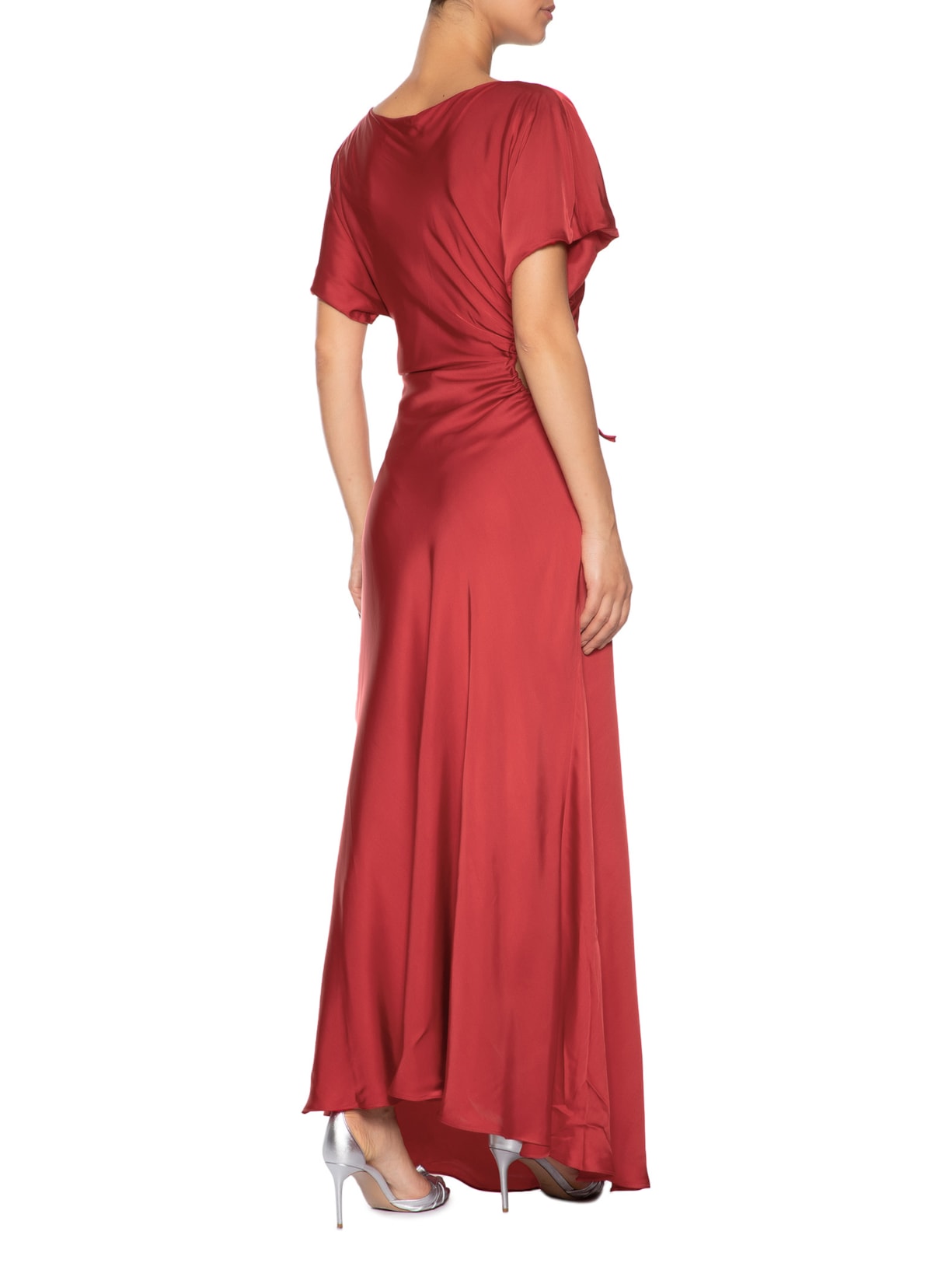 Vestido Cetim Vermelho Aluf